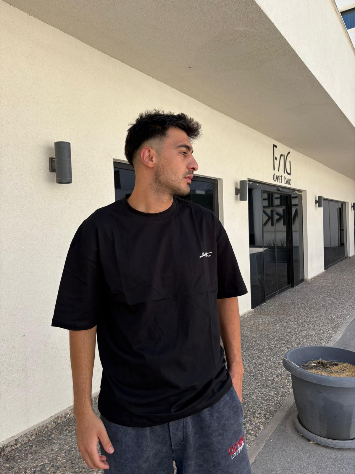 Perspectıve Oversize T-Shirt - Siyah