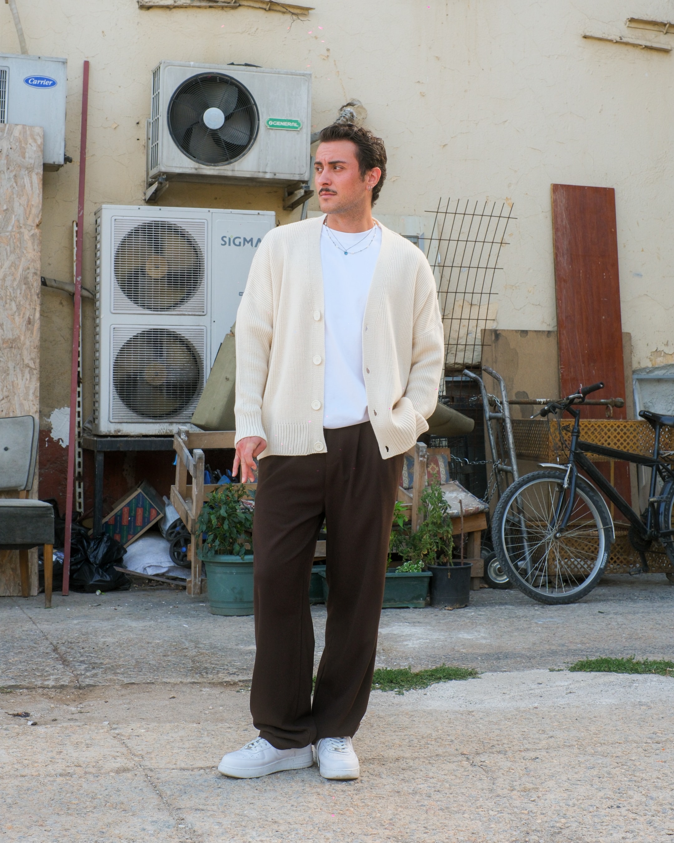Kahverengi Basic Baggy Kumaş Pantolon