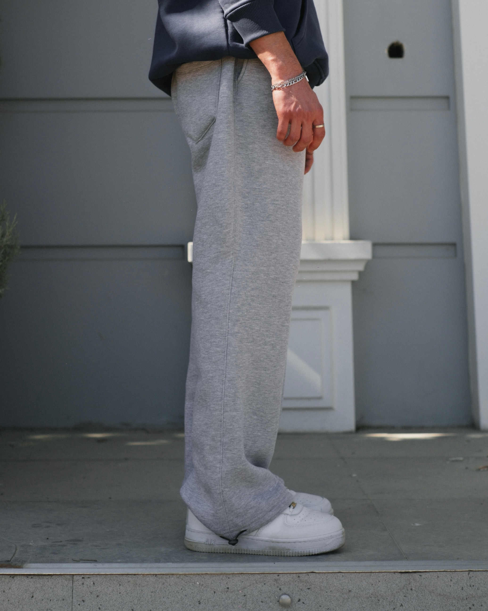 Basic Grey Baggy Sweatpants - Kışlık