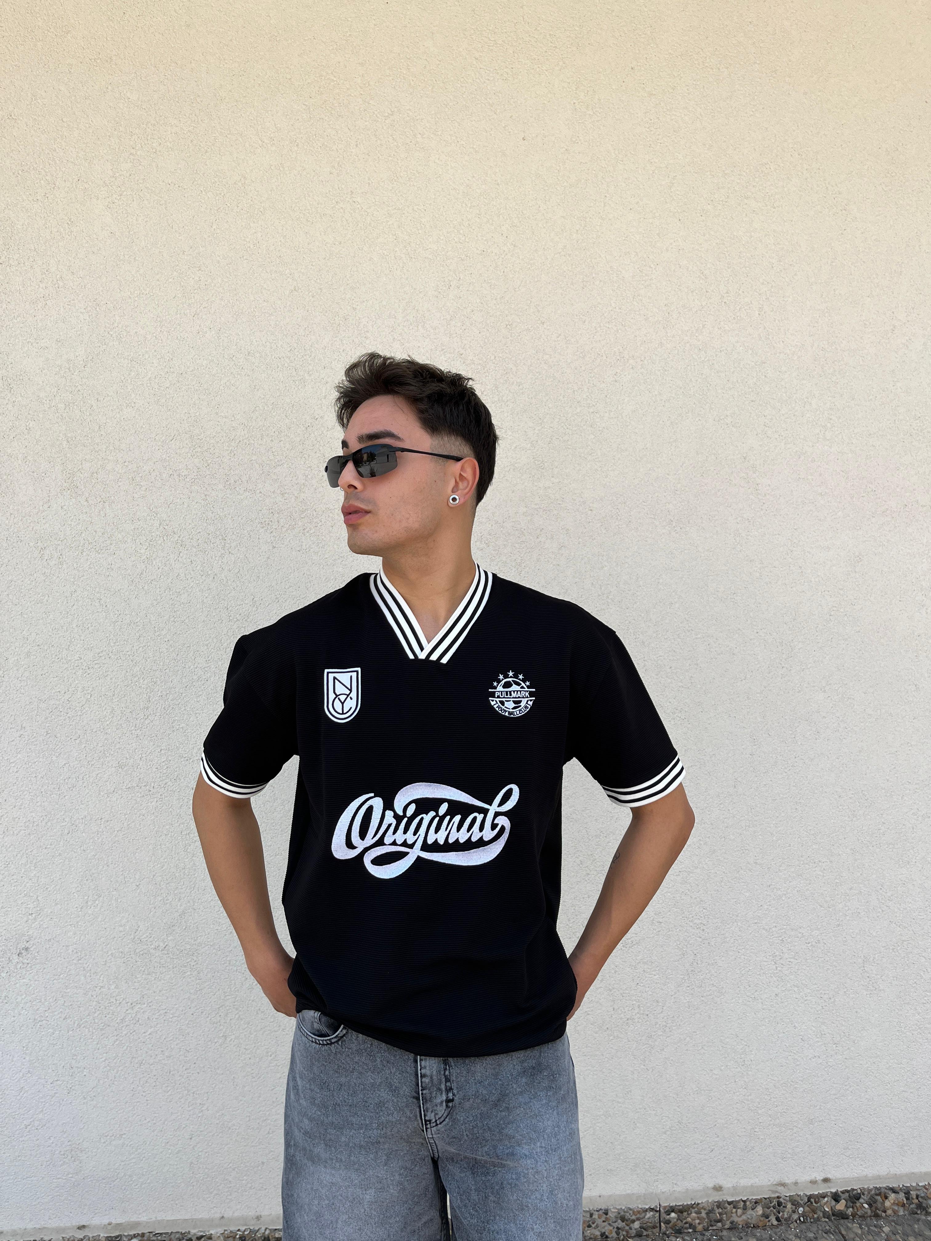 Printed Premium Oversize Jersey - Siyah