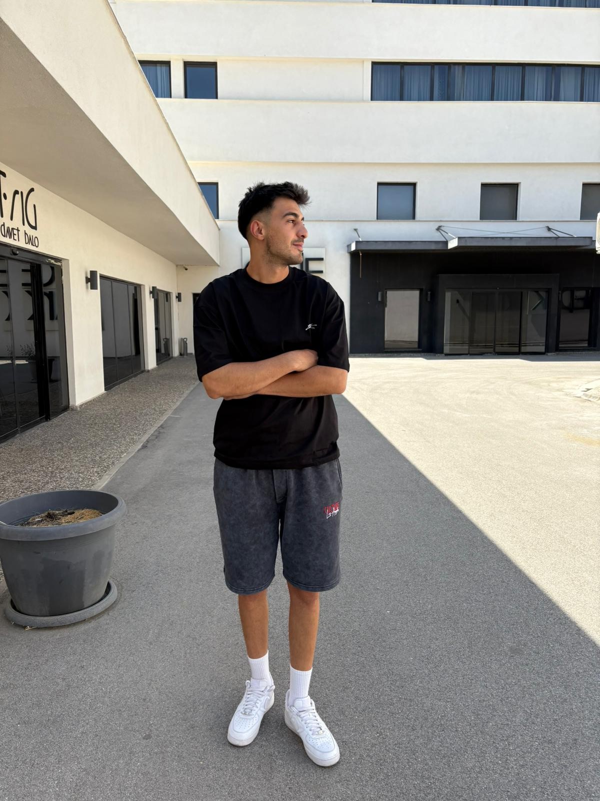Perspectıve Oversize T-Shirt - Siyah