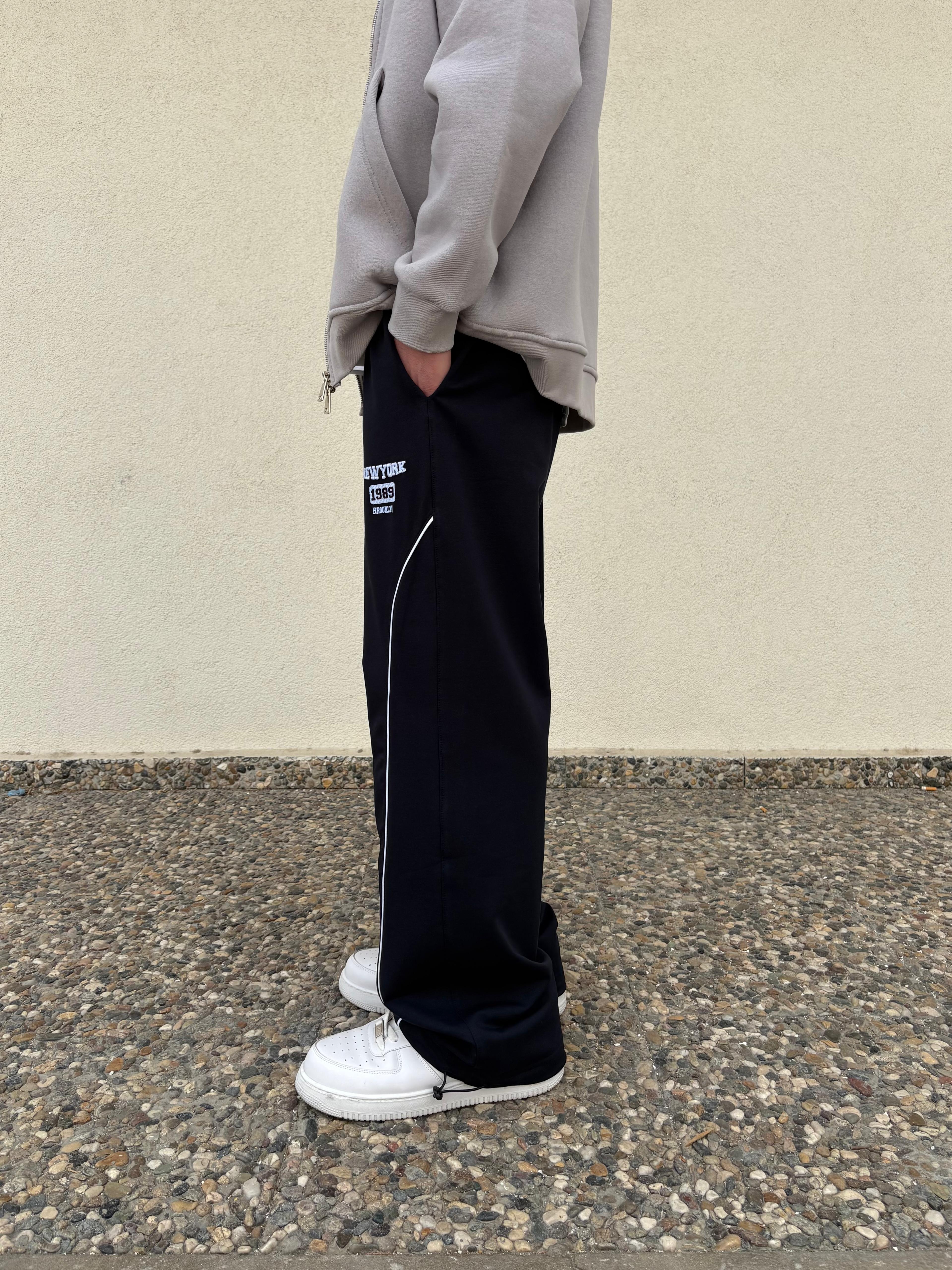 N.Y Print Baggy Sweatpants - Koyu Lacivert -Mevsimlik