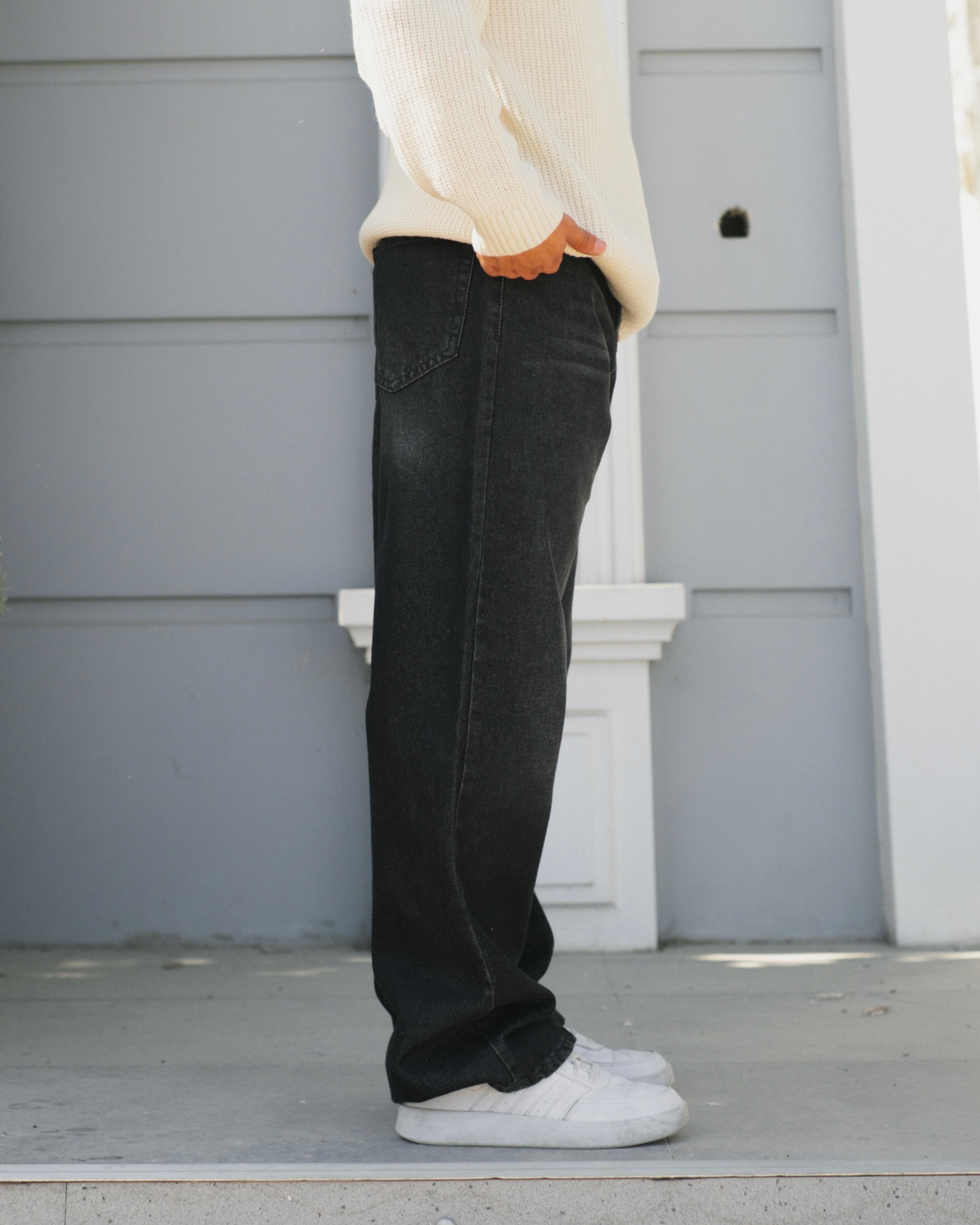 Black Washed Baggy Jeans 
