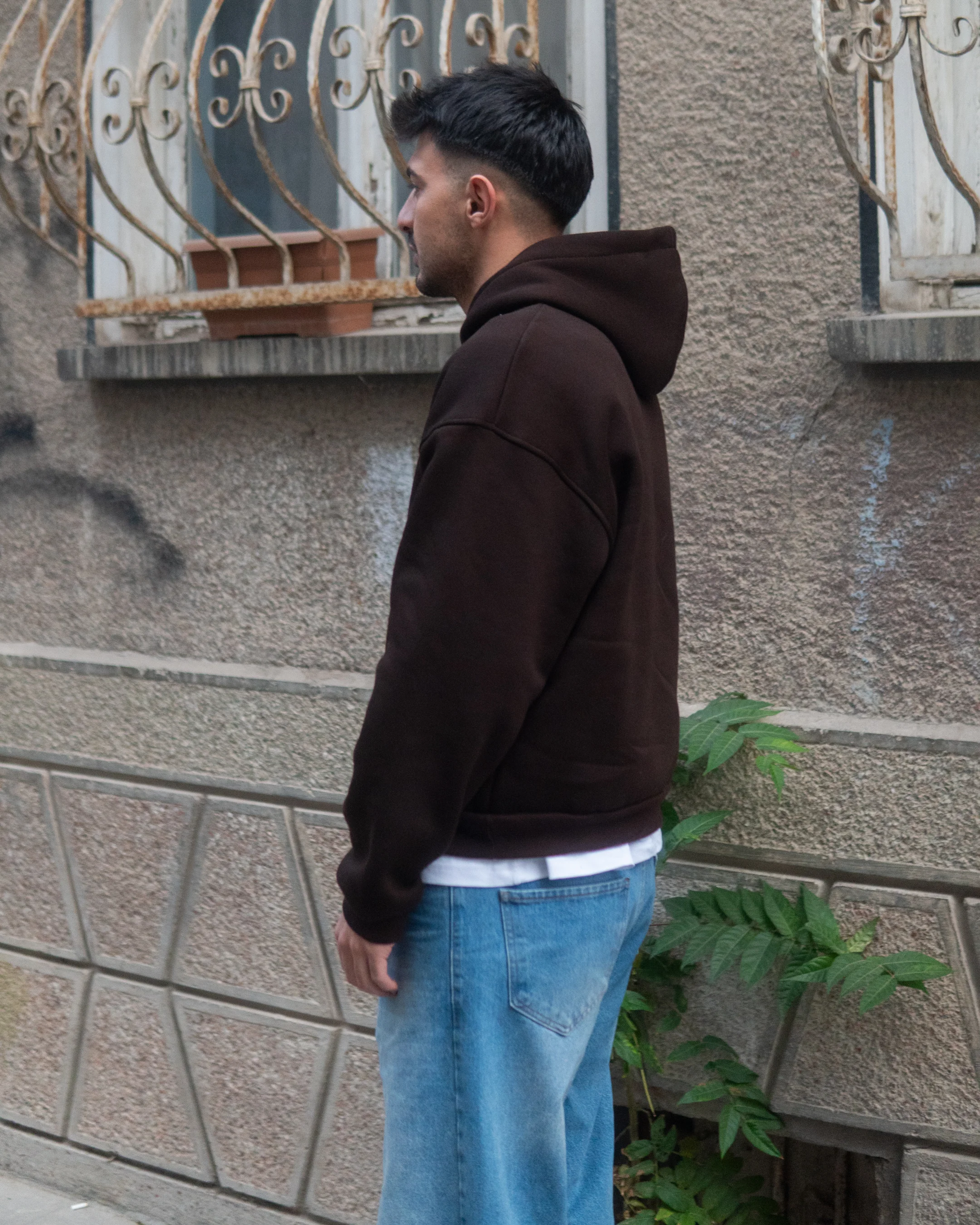 Kahve Basic Oversize Hoodie