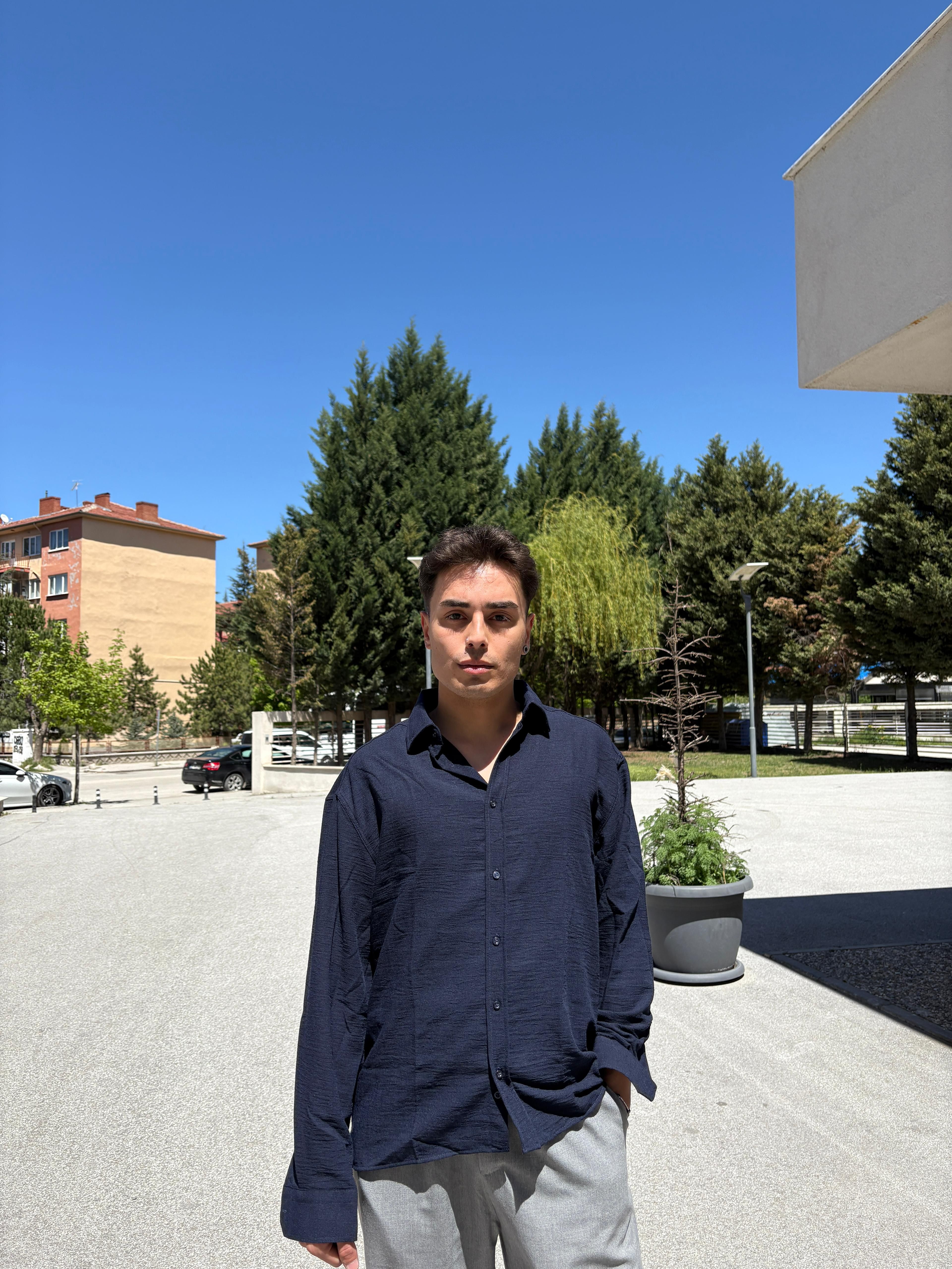 Basic Relaxed Fit Gömlek- Koyu Lacivert