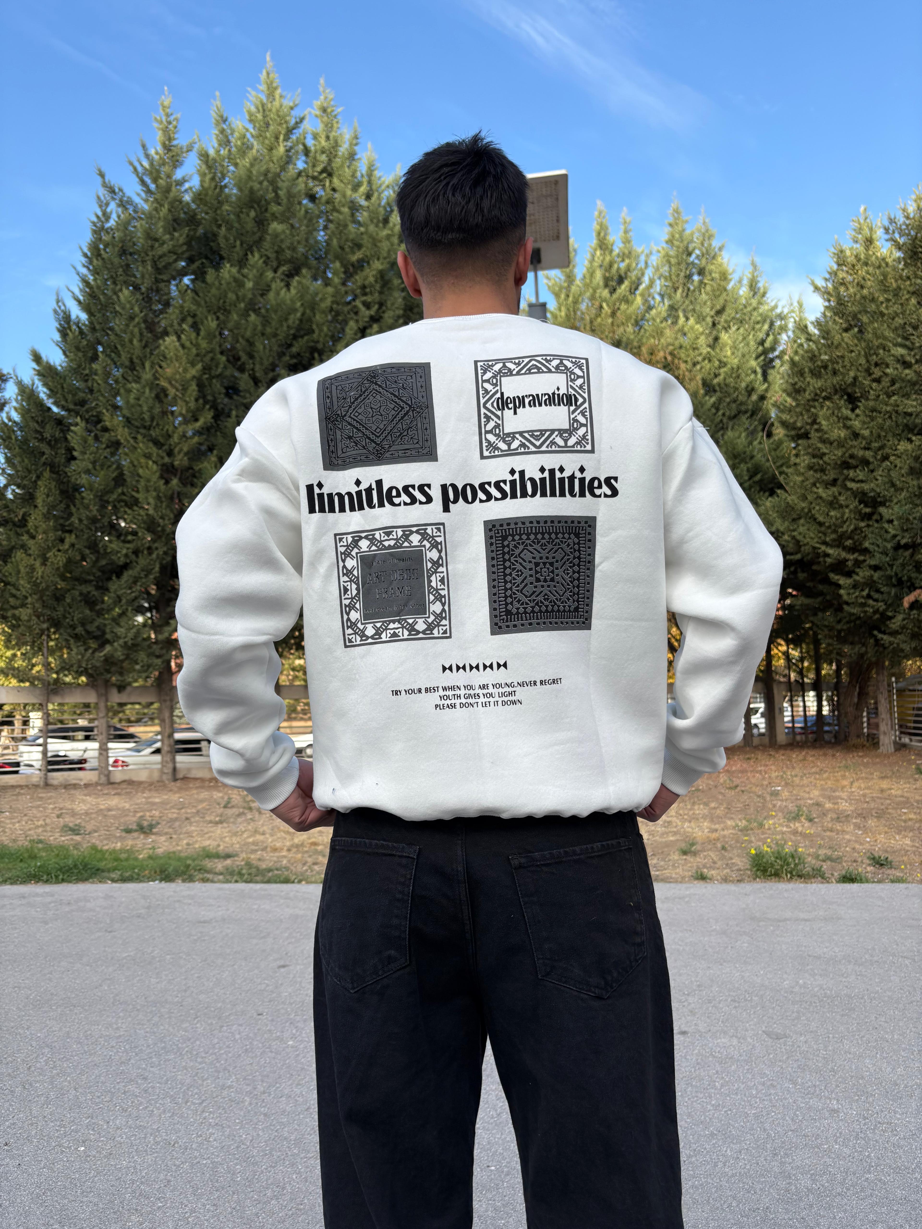 Oversize printed unisex sweatshirt