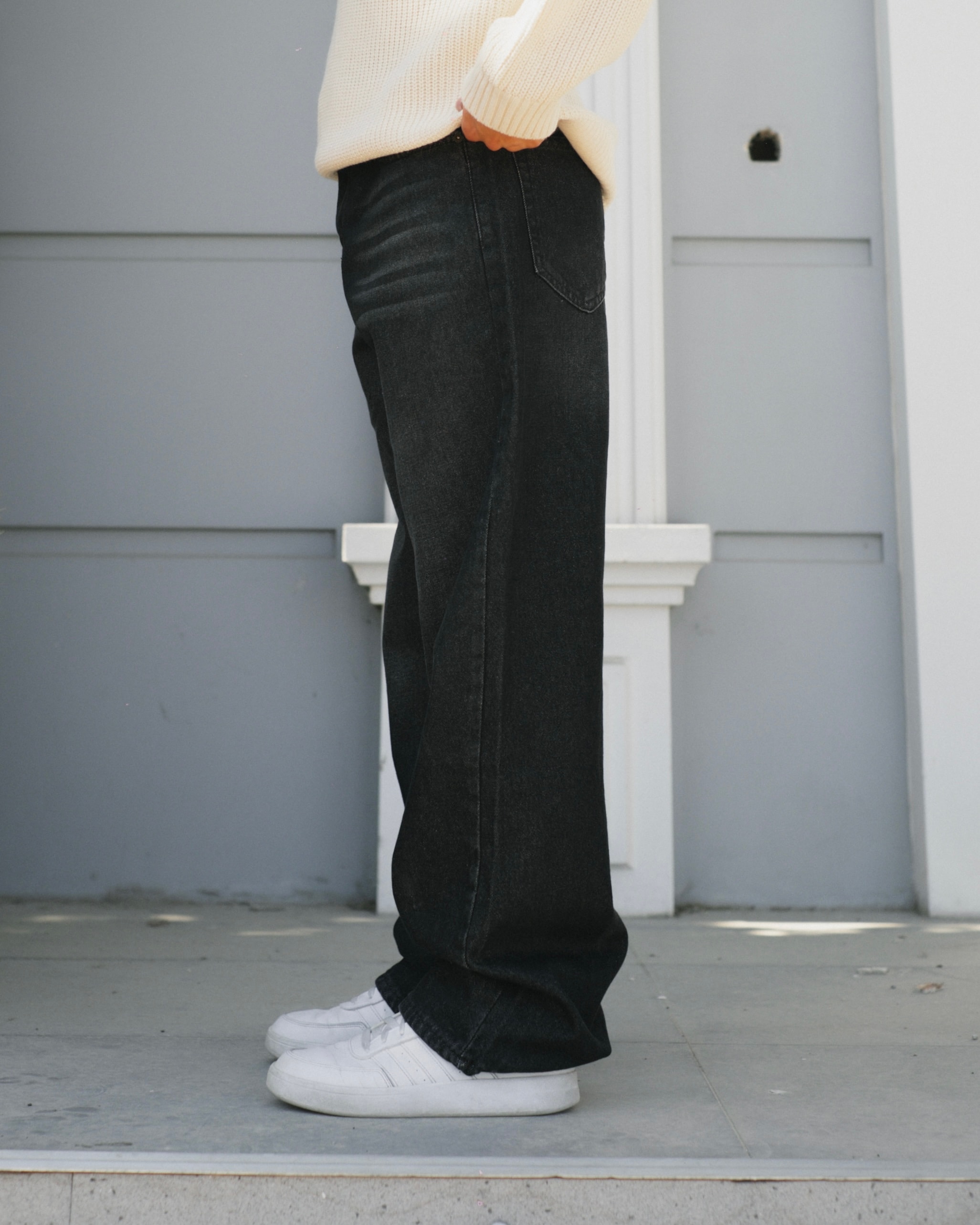 Black Washed Baggy Jeans 