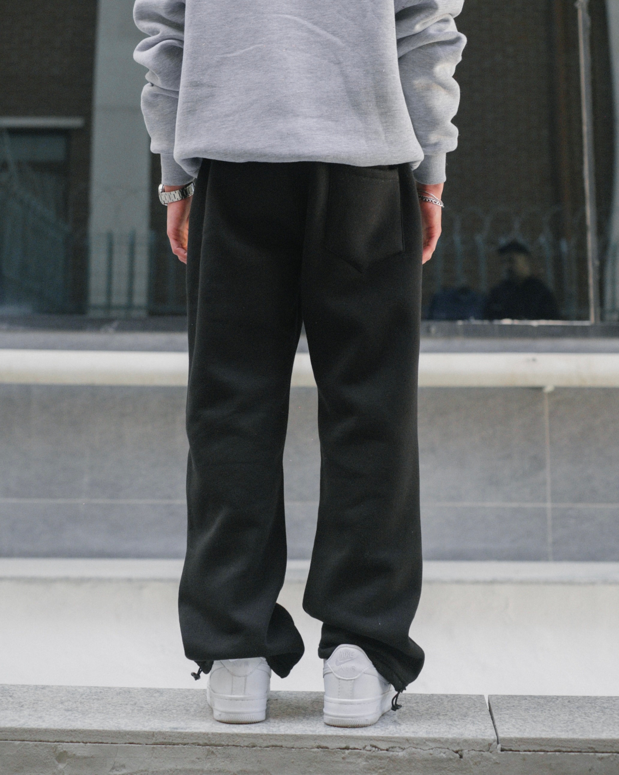 Basic Black Baggy Sweatpants - Kışlık