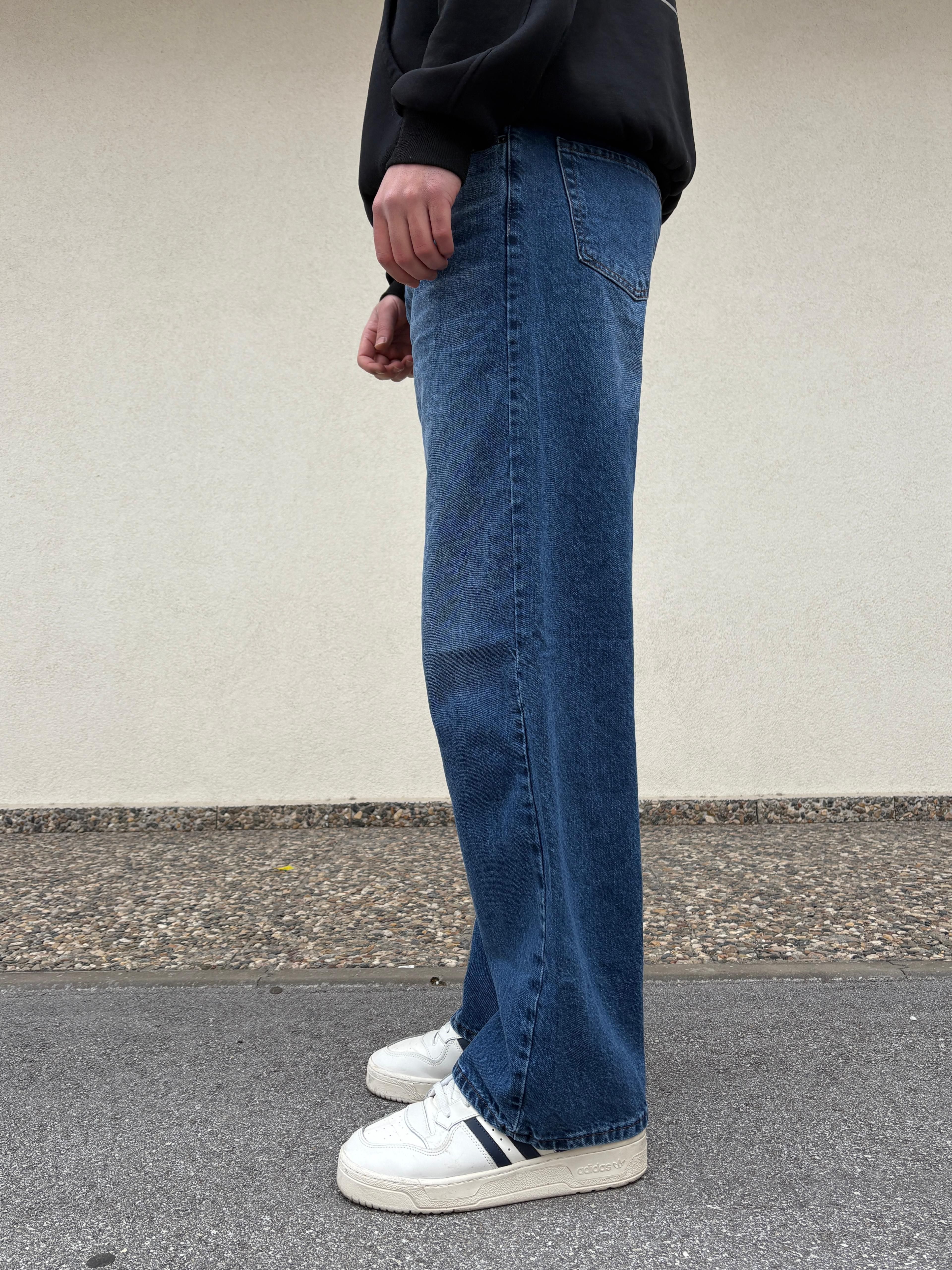 Blue Baggy Jeans ın wash white