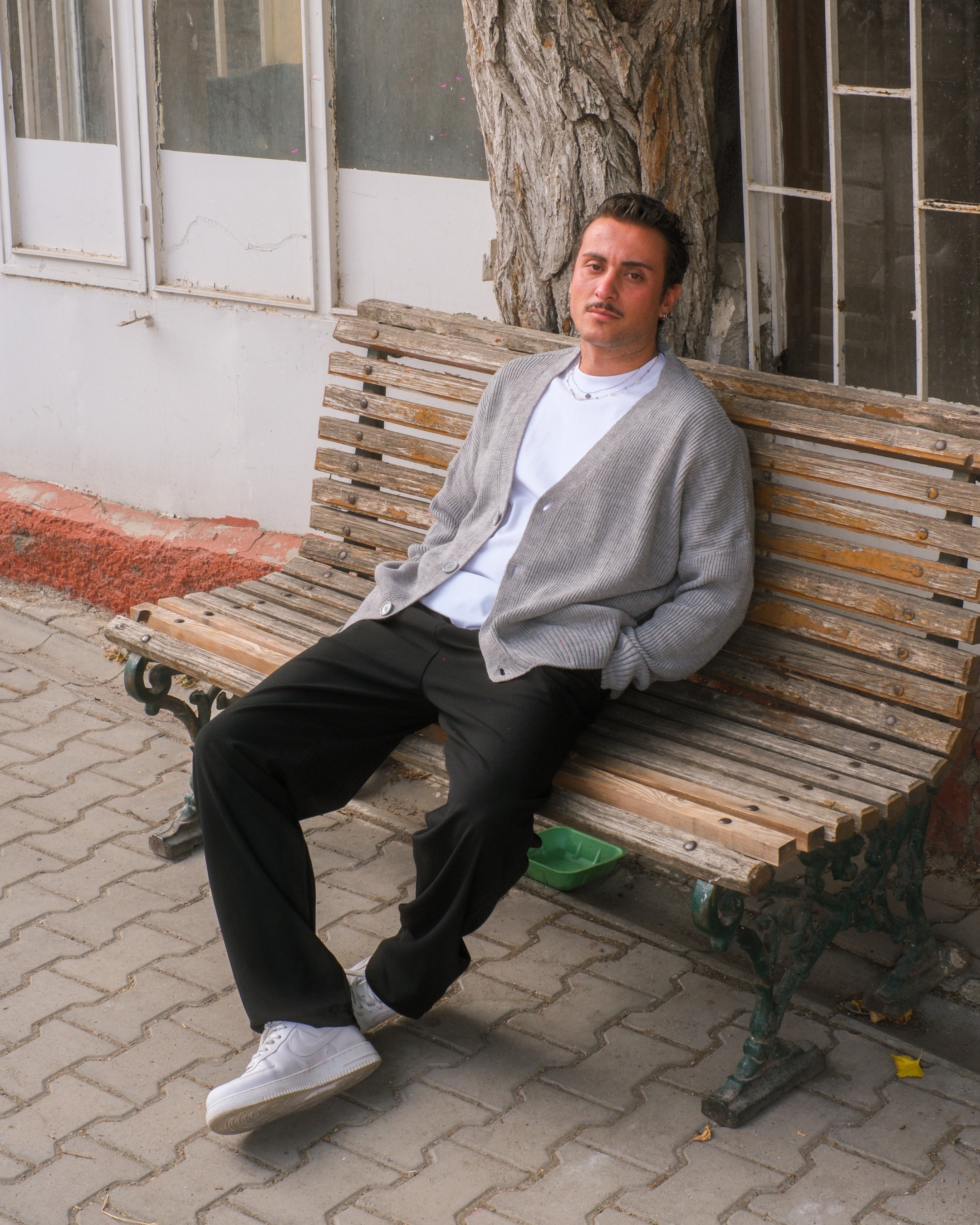 Siyah Basic Baggy Kumaş Pantolon