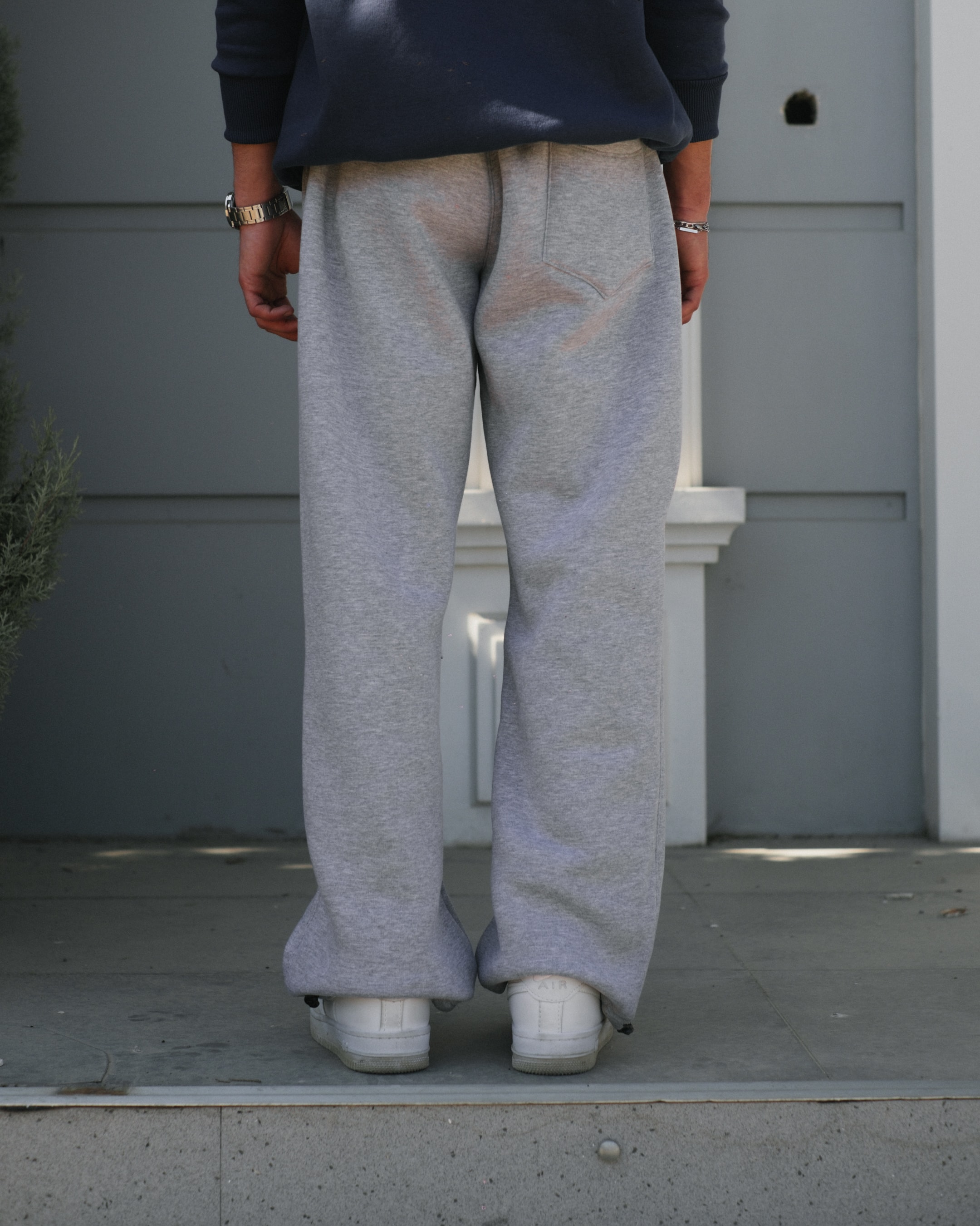 Basic Grey Baggy Sweatpants - Kışlık