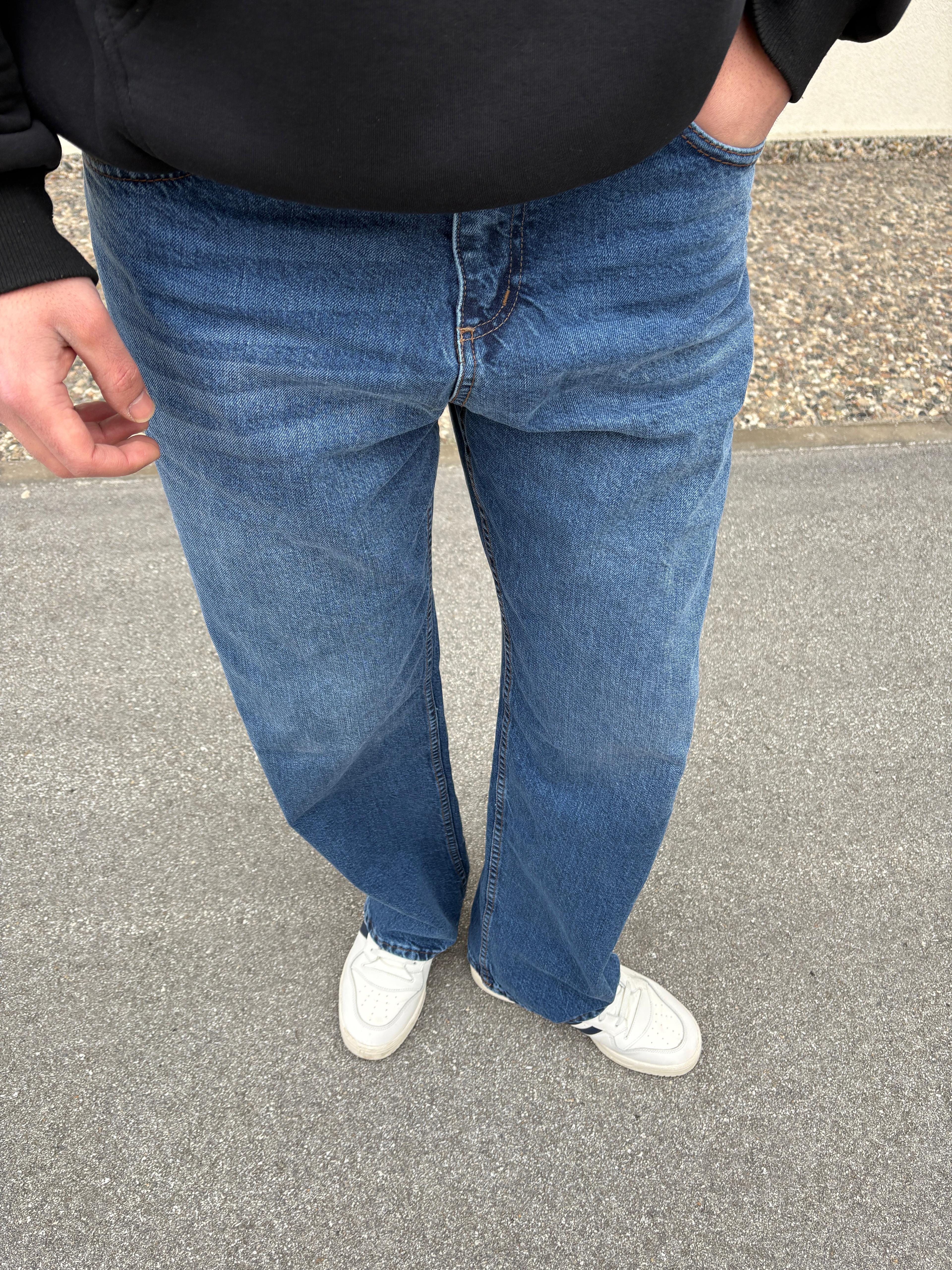 Blue Baggy Jeans ın wash white