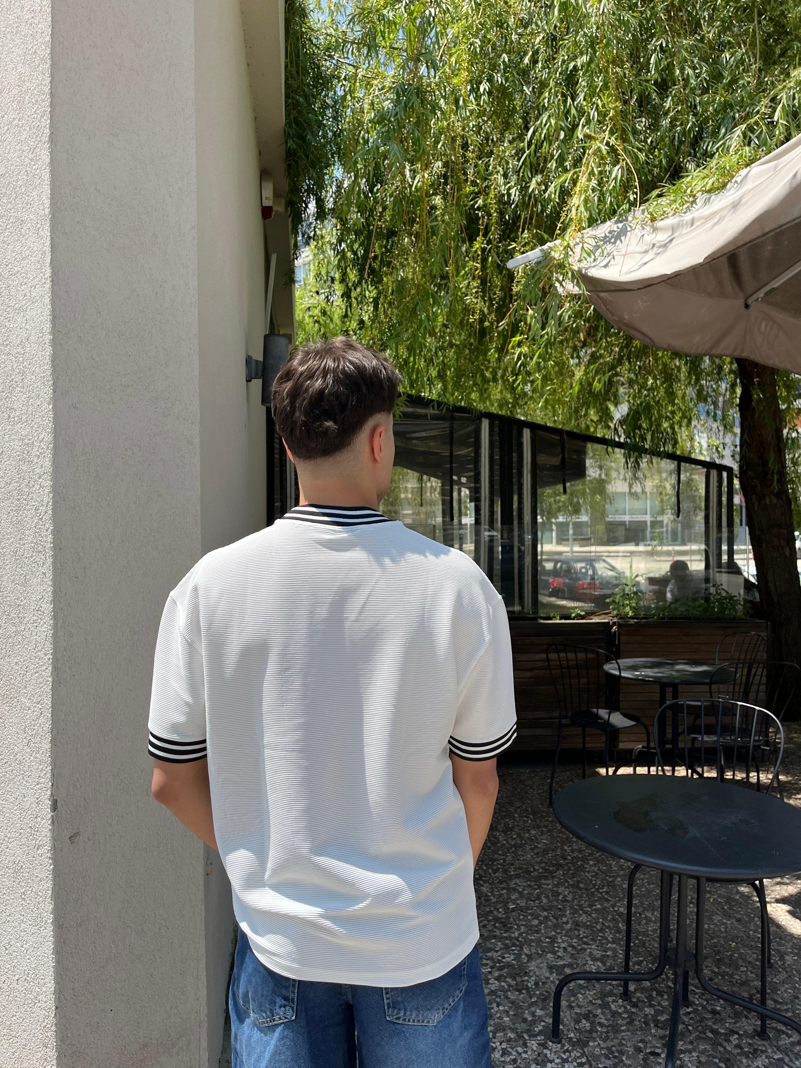 Printed Premium Oversize Jersey - Beyaz