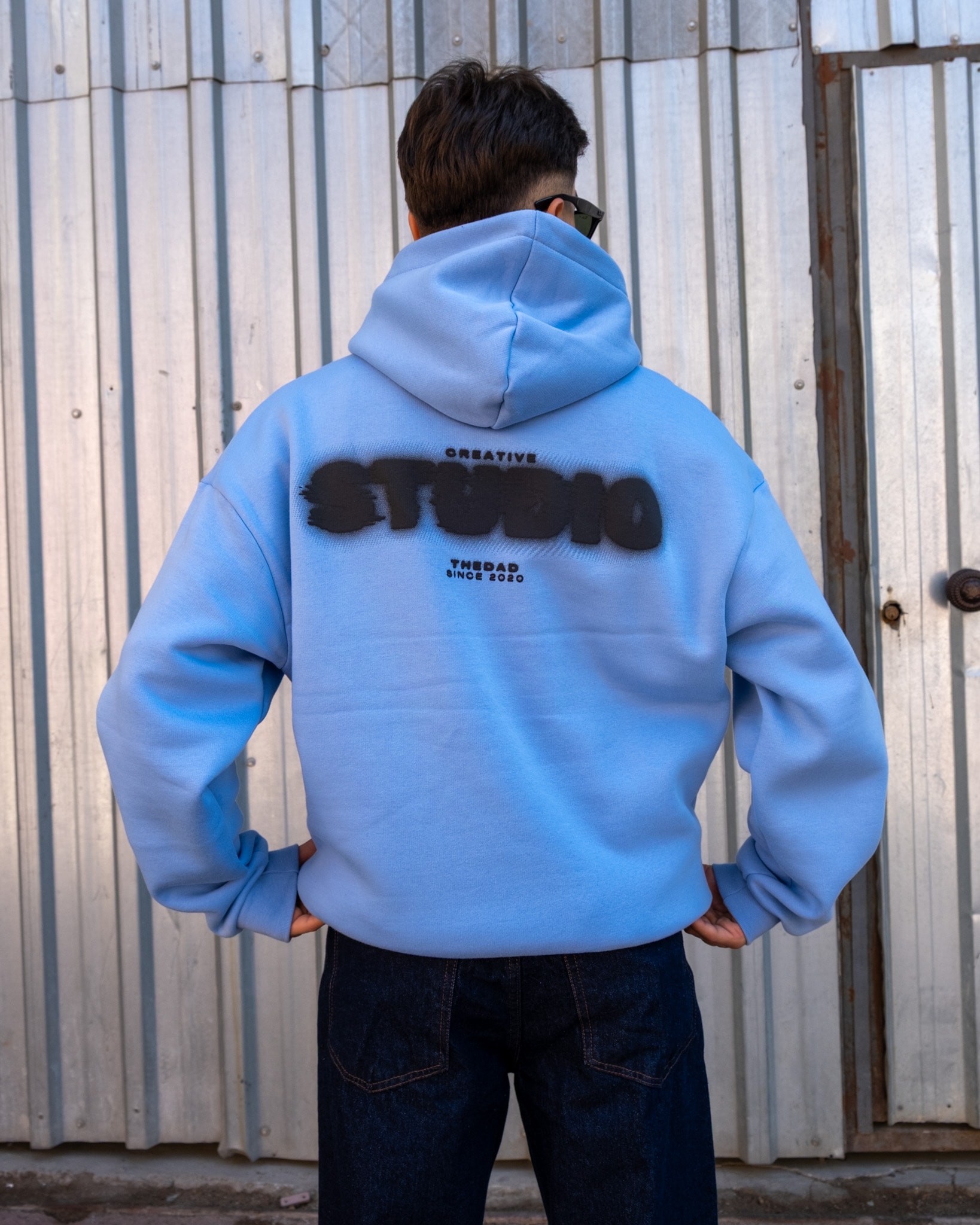 B.Blue Printed Oversize Premium Hoodie