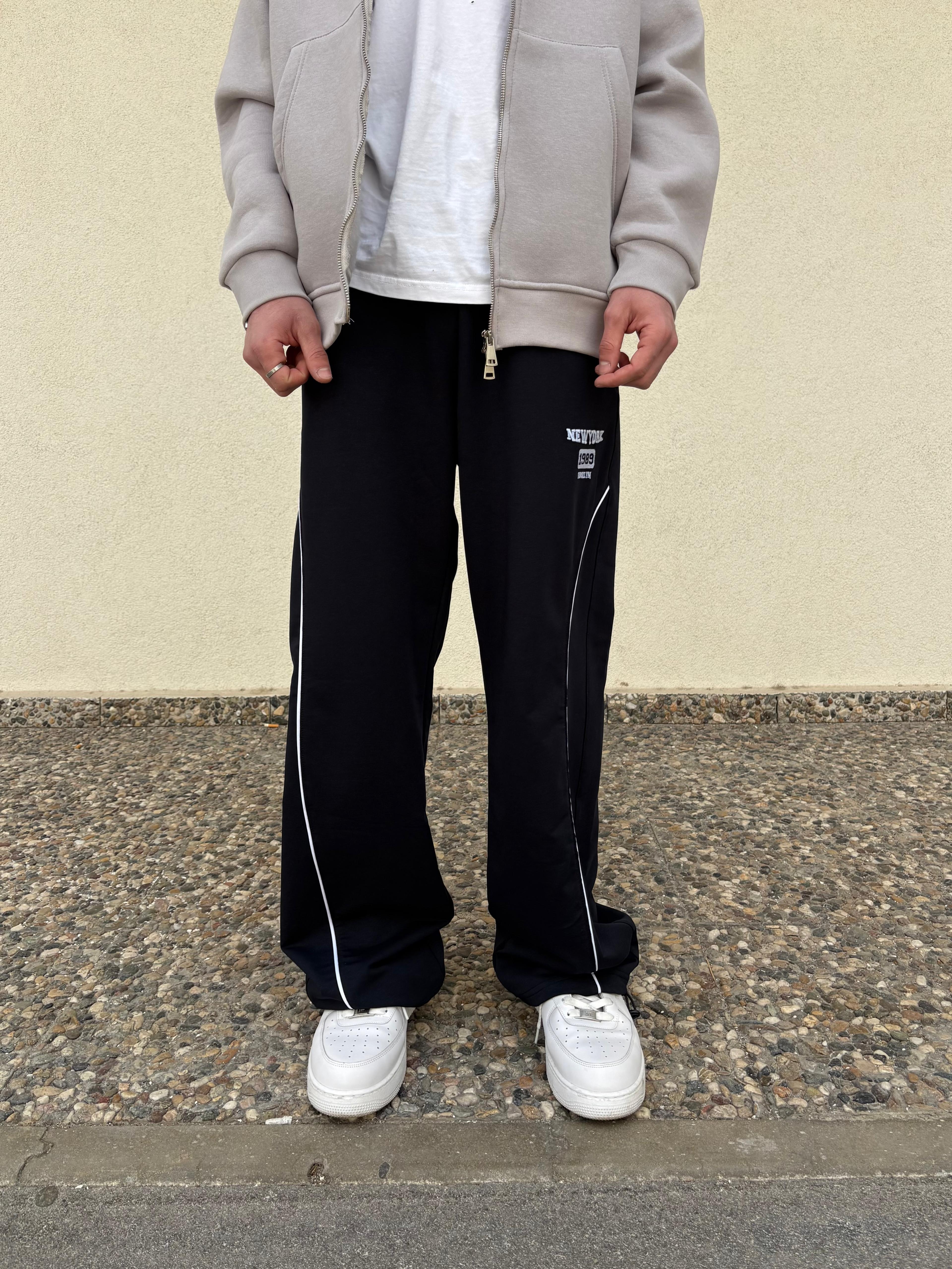 N.Y Print Baggy Sweatpants - Koyu Lacivert -Mevsimlik