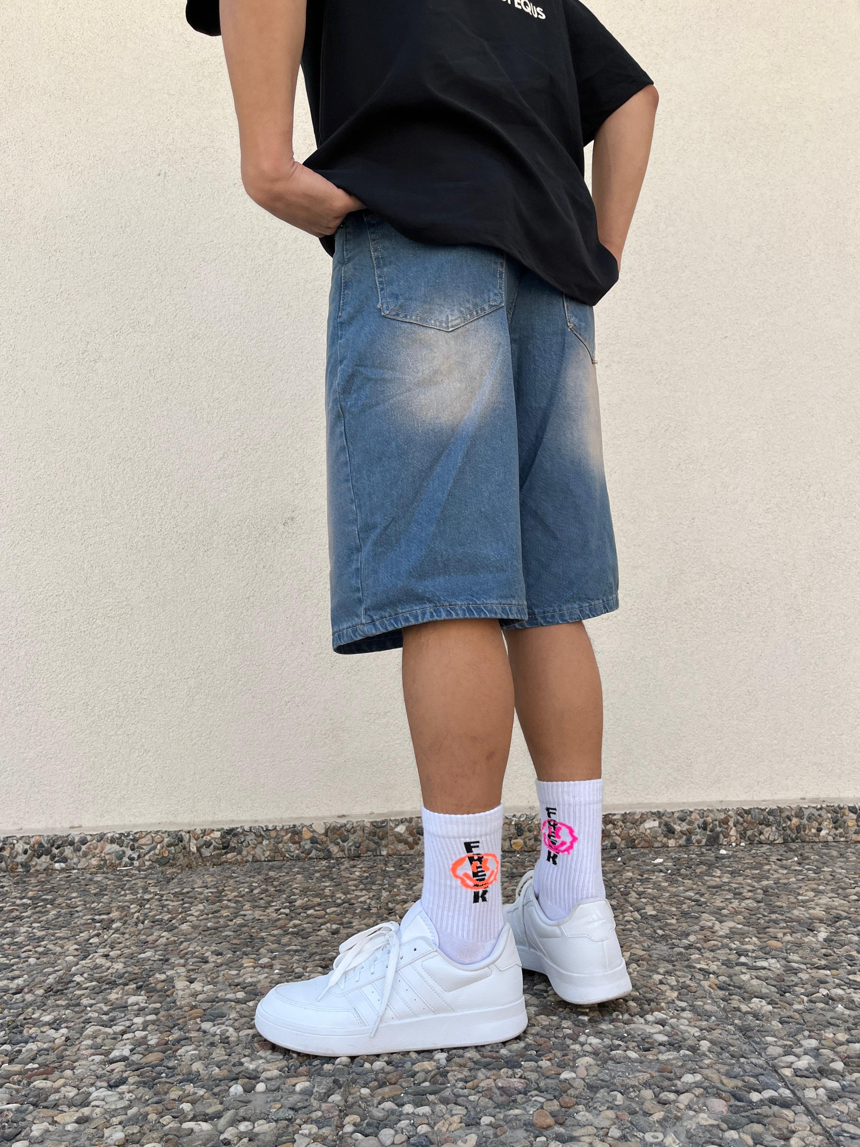 Blue Washed Baggy Short