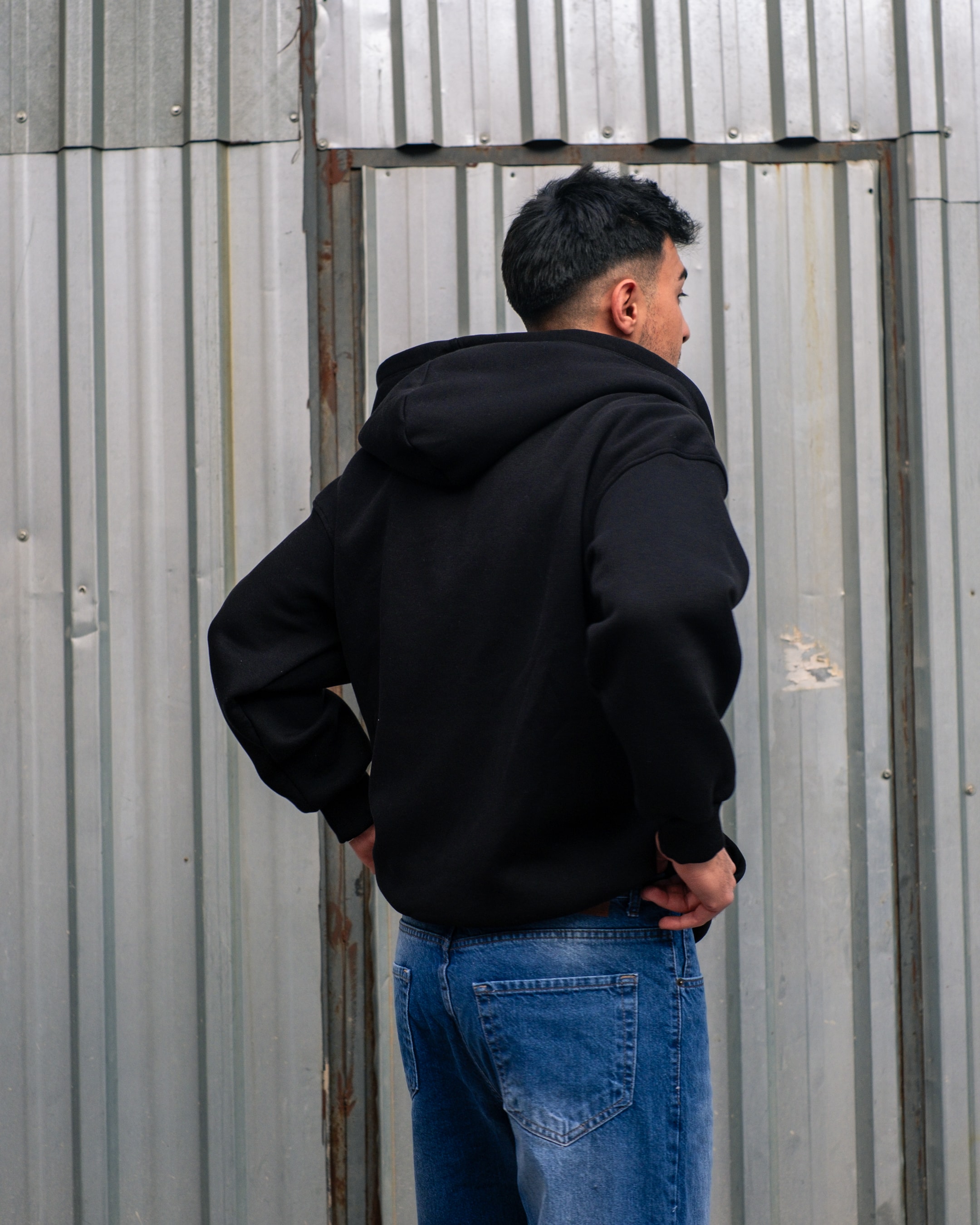 LUTE Siyah Premium Oversize Zip Hoodie