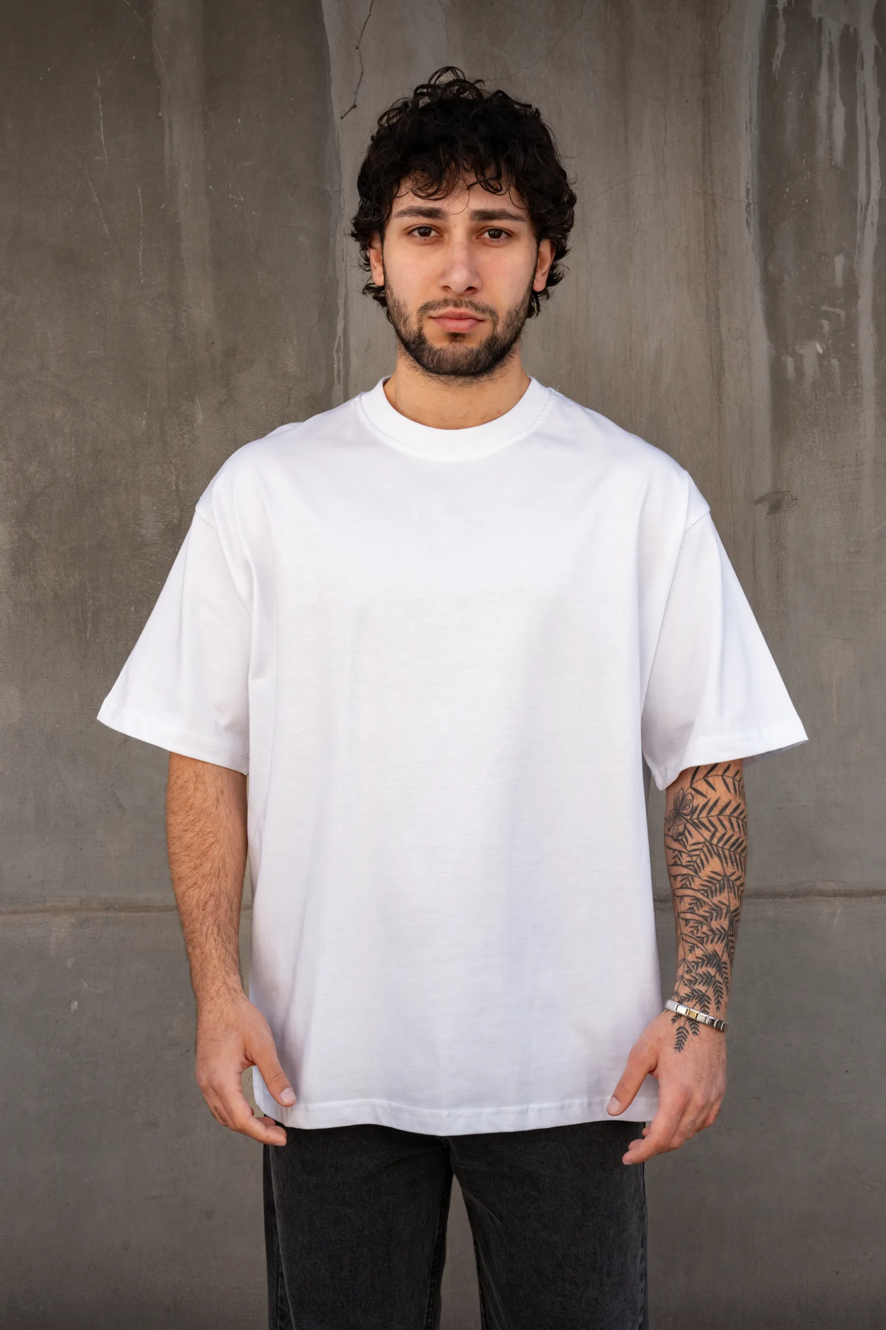 White Basic Heavyweight Basic T-Shirt
