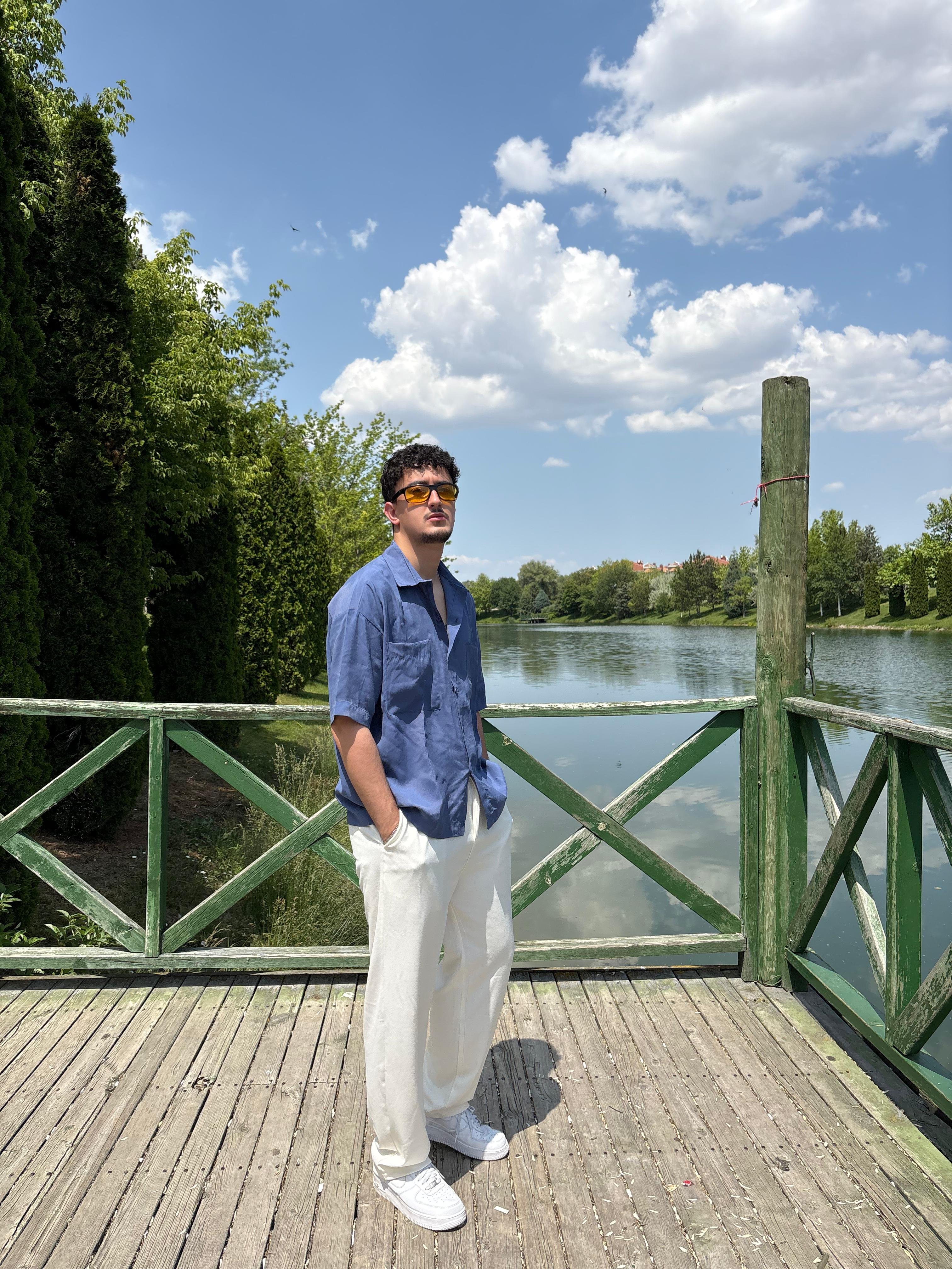 Premium Oversize Fit Modal Kumaş Gömlek - İndigo