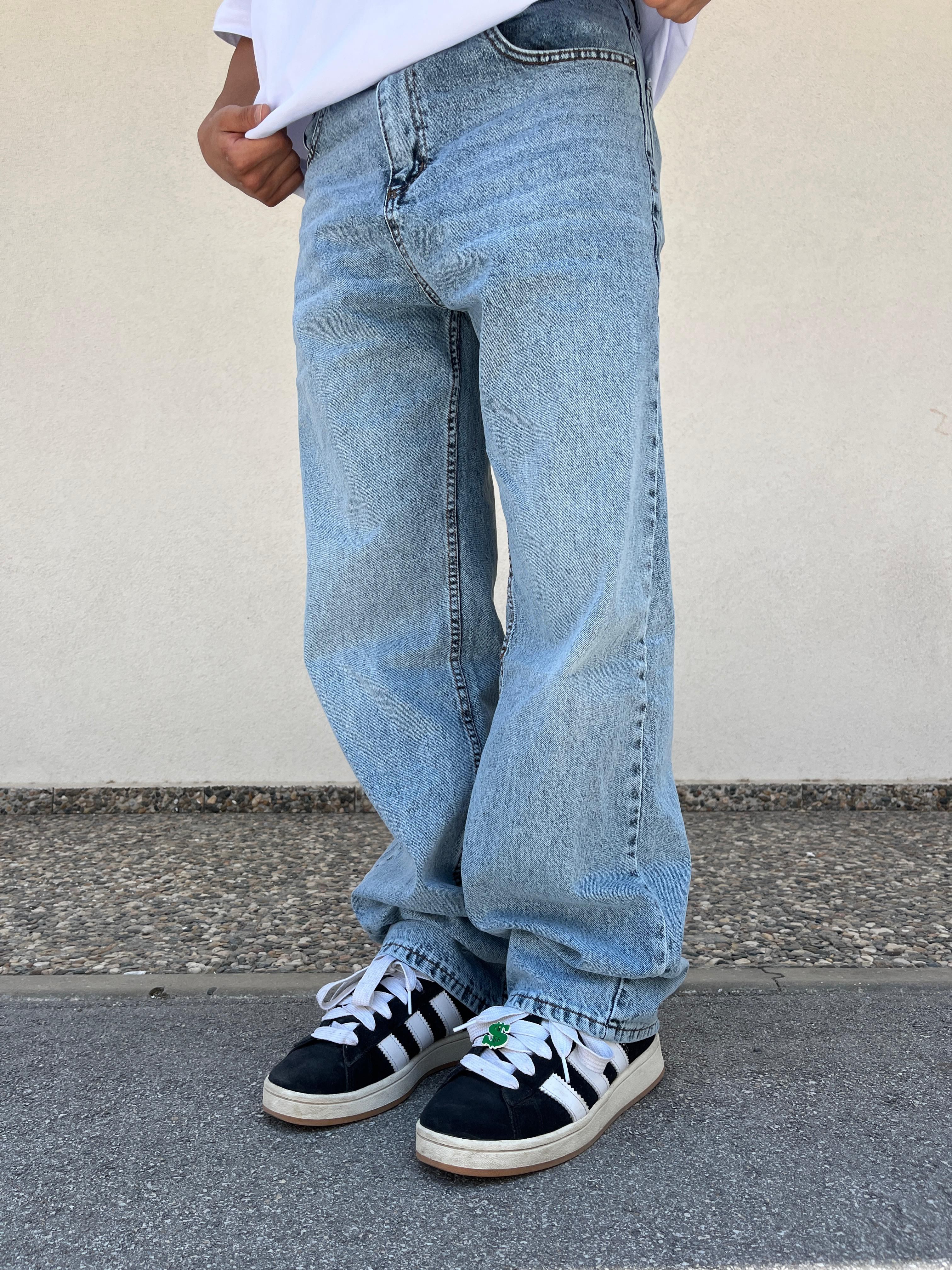 Washed Baggy Jeans - Blue