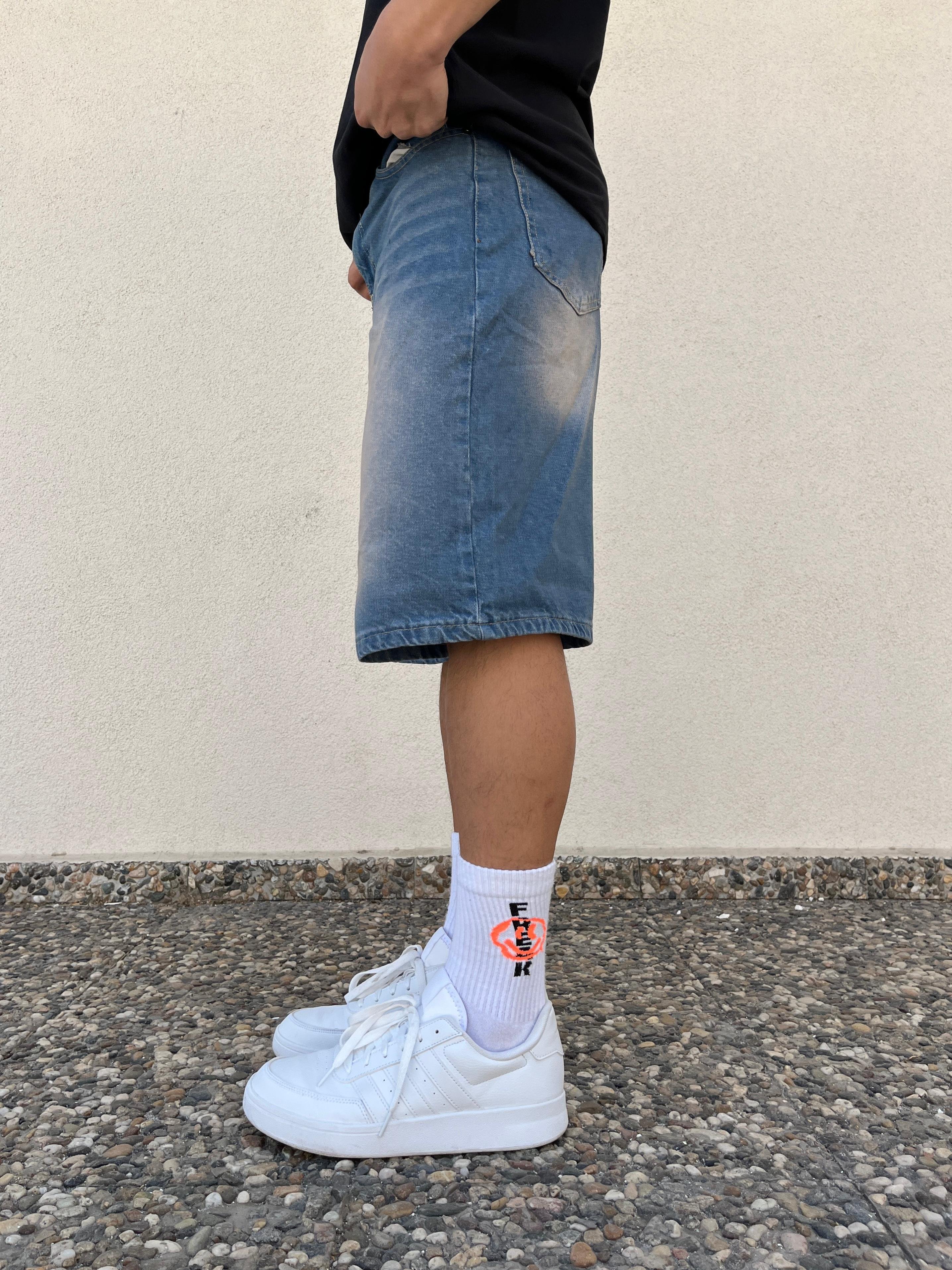 Blue Washed Baggy Short