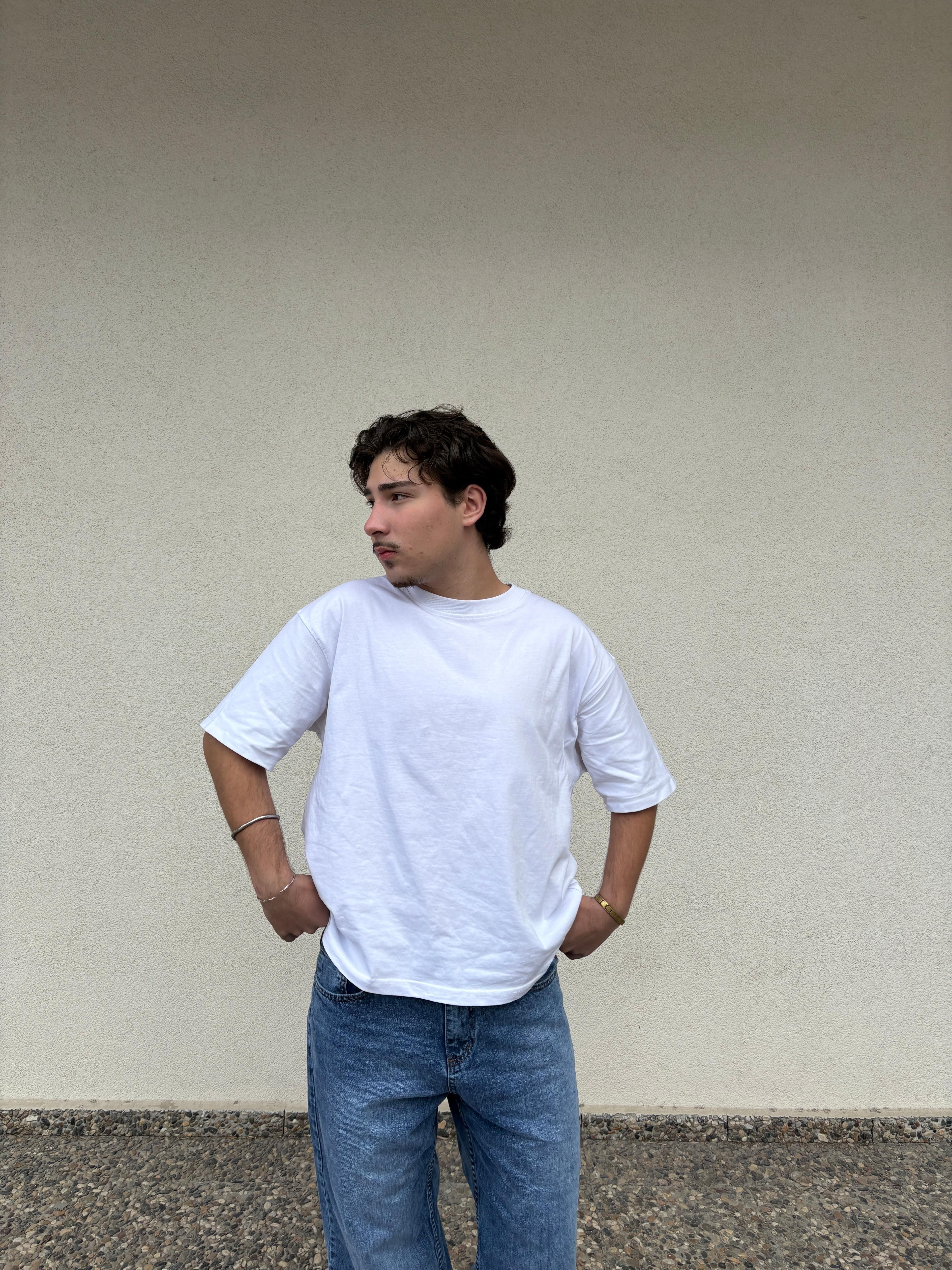 White Basic Heavyweight Basic T-Shirt