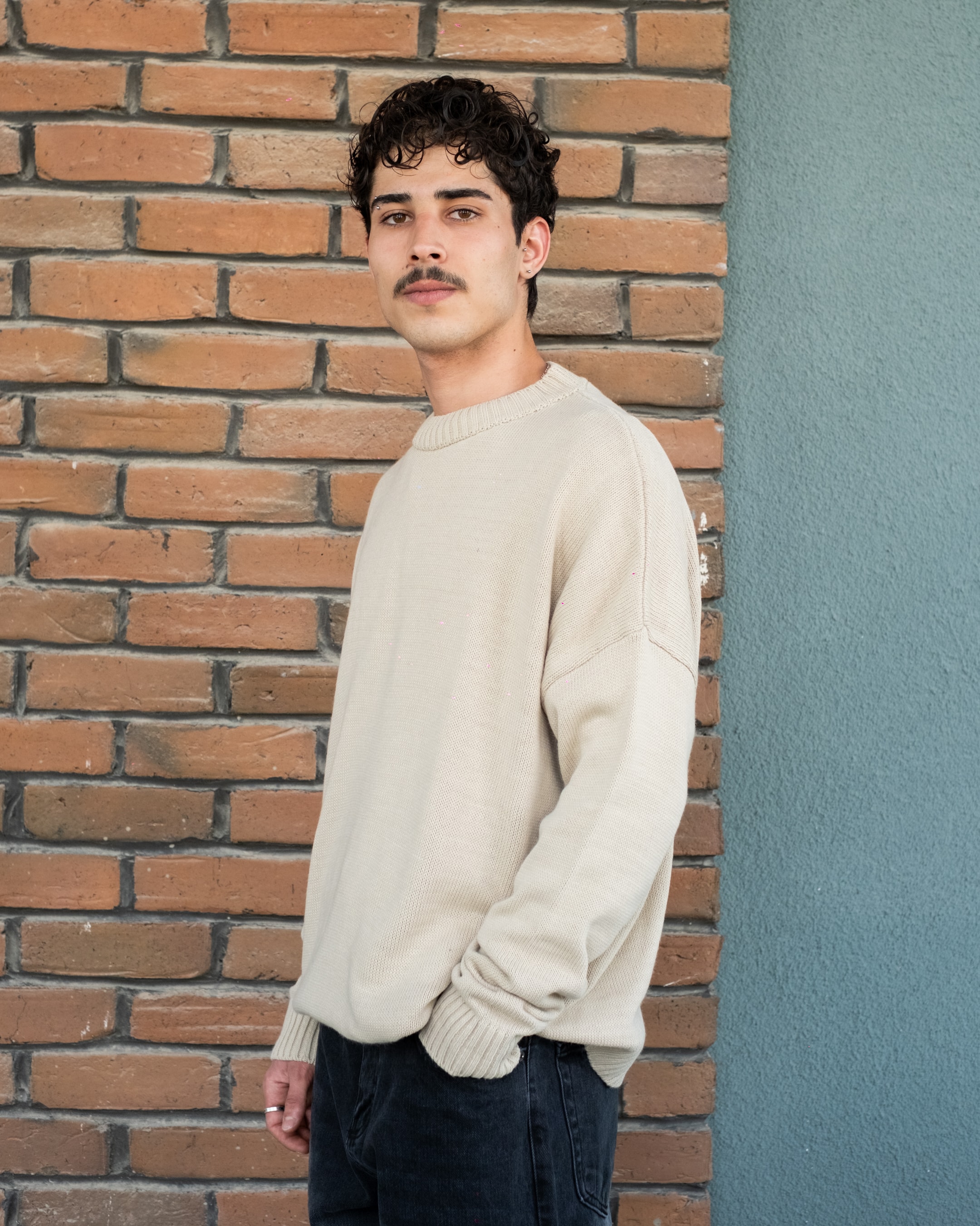 Bej Basic Oversize Triko