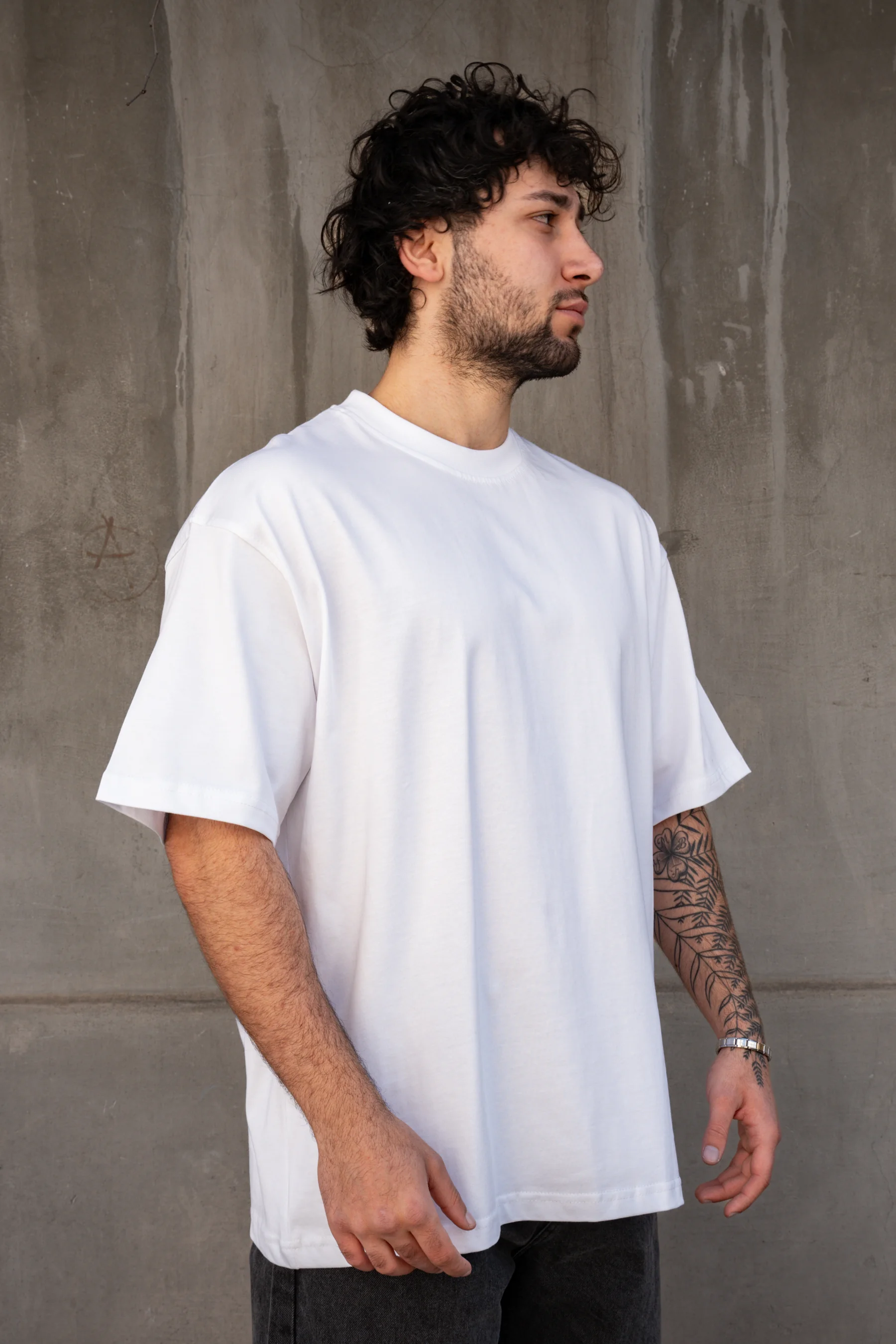White Basic Heavyweight Basic T-Shirt