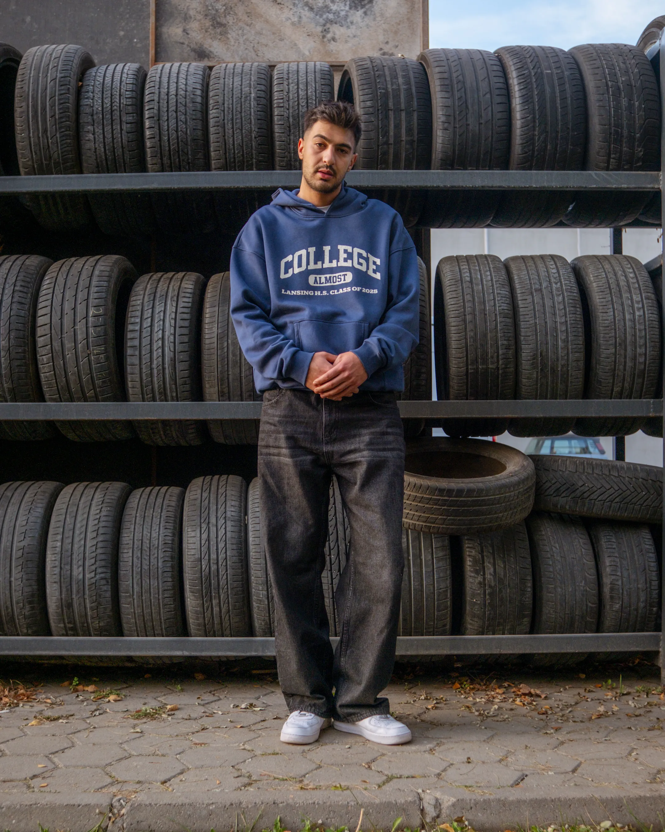 College Printed Oversize Hoodie 