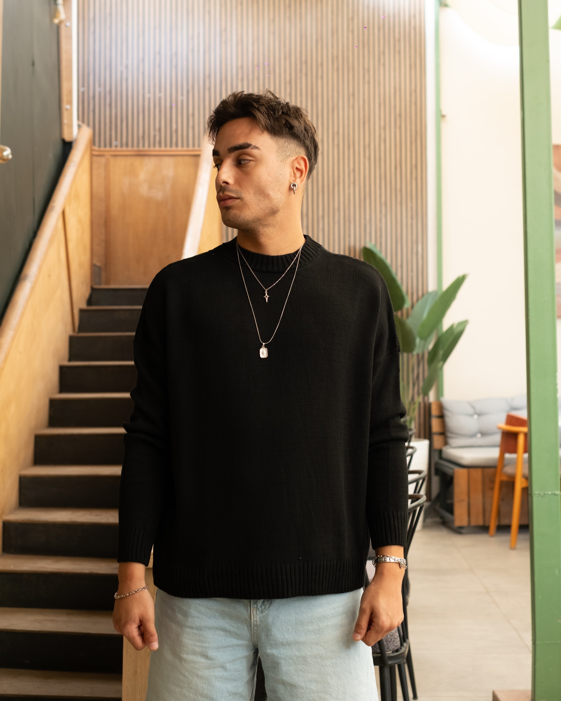 Basic Oversize Triko -Siyah