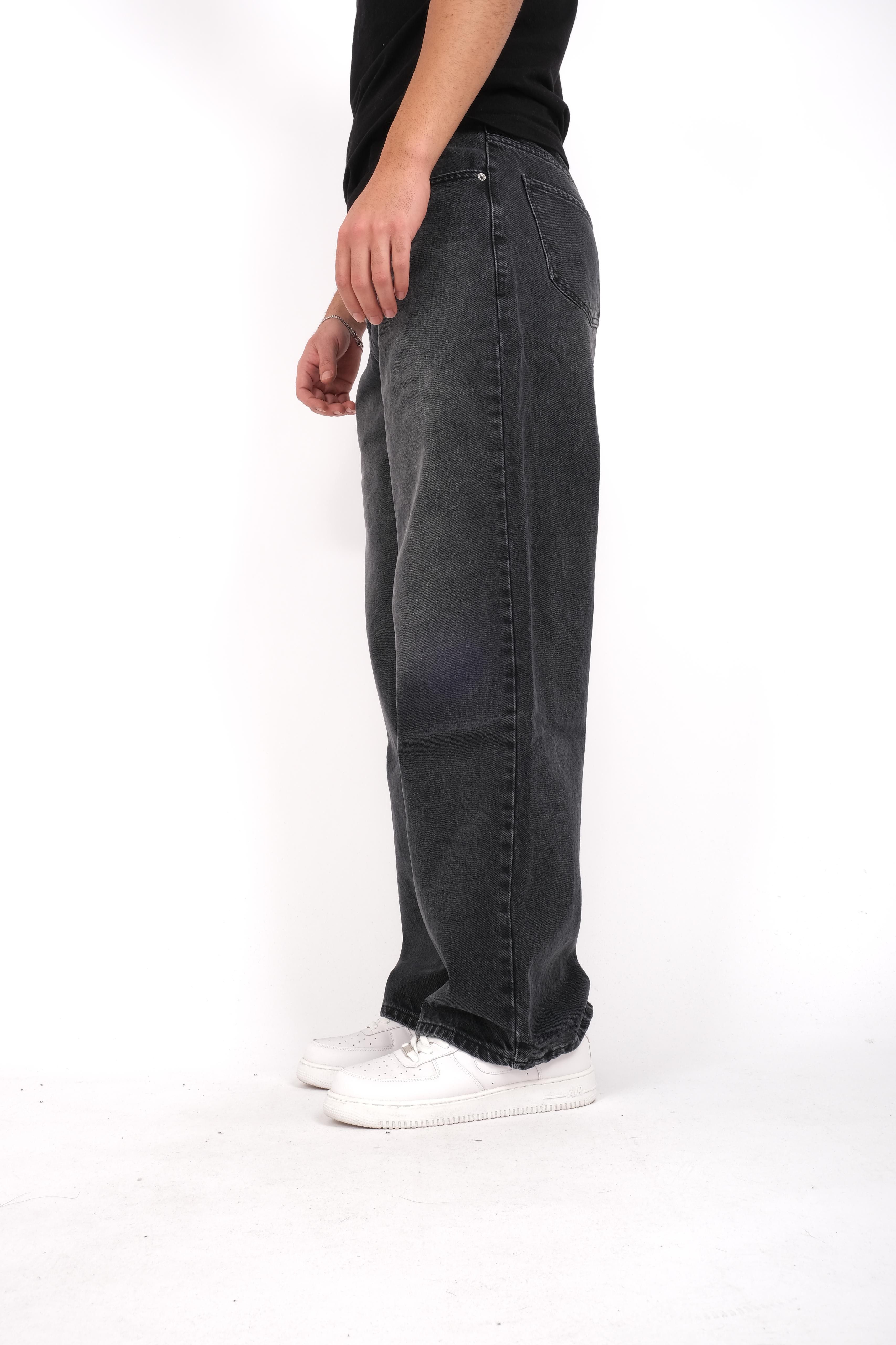 Black Washed Baggy Jeans