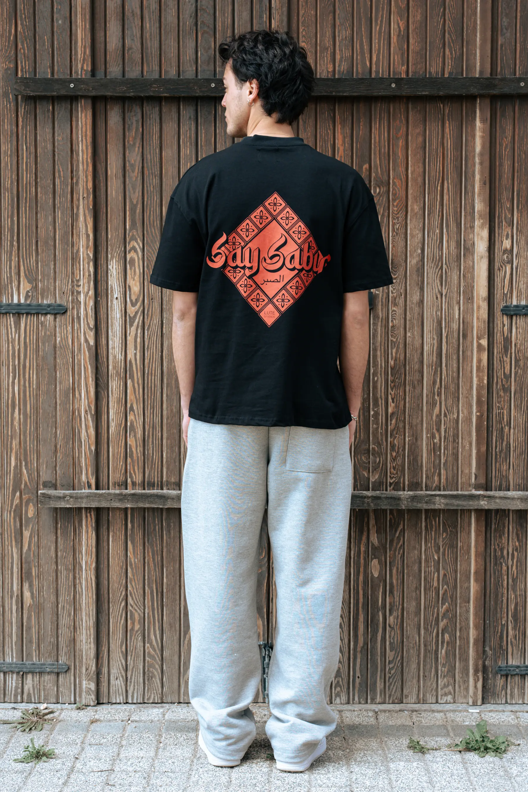Say Sabır Oversize Premium T-Shirt Siyah