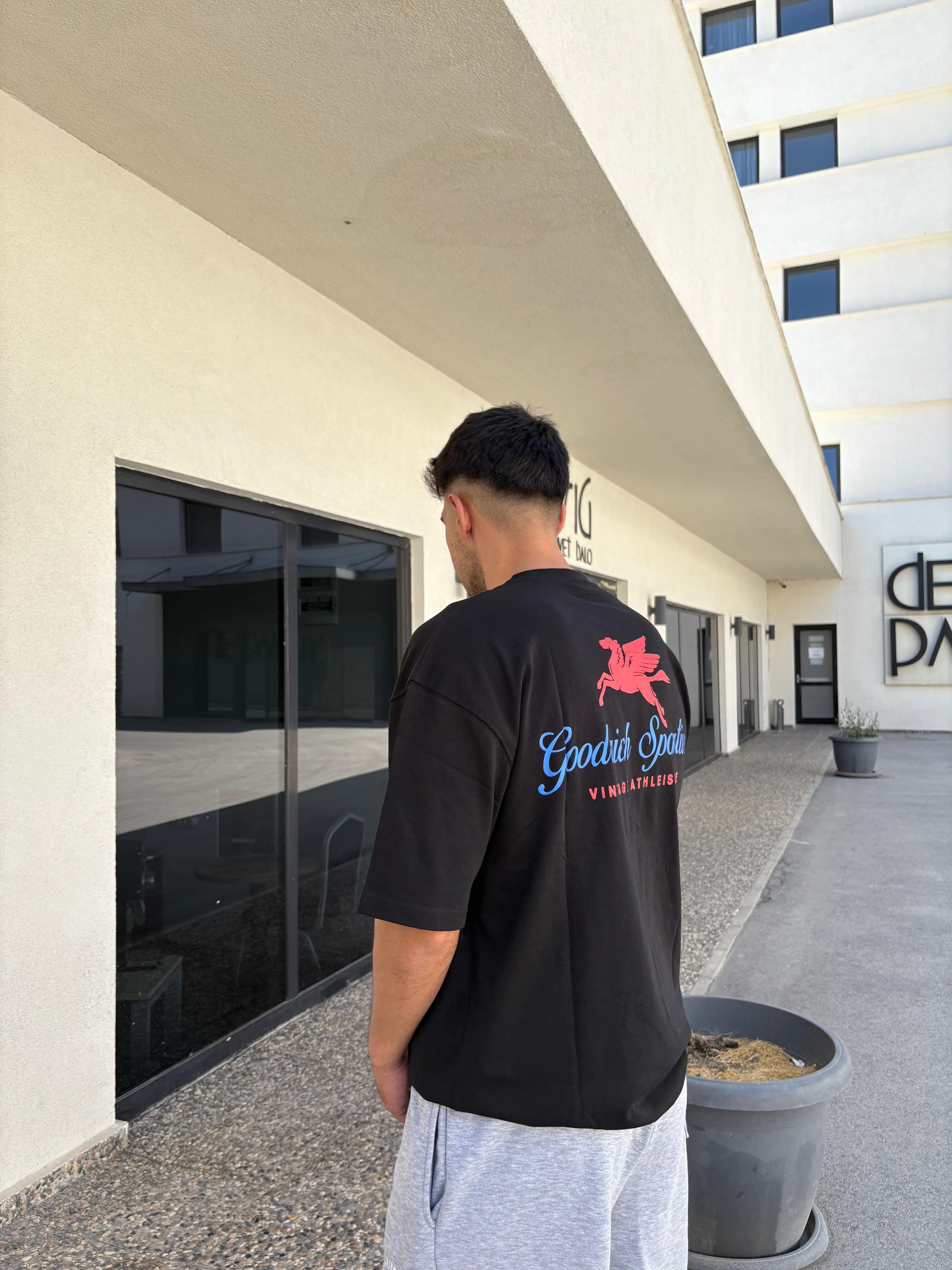 Printed Oversize Unisex T-Shirt - siyah