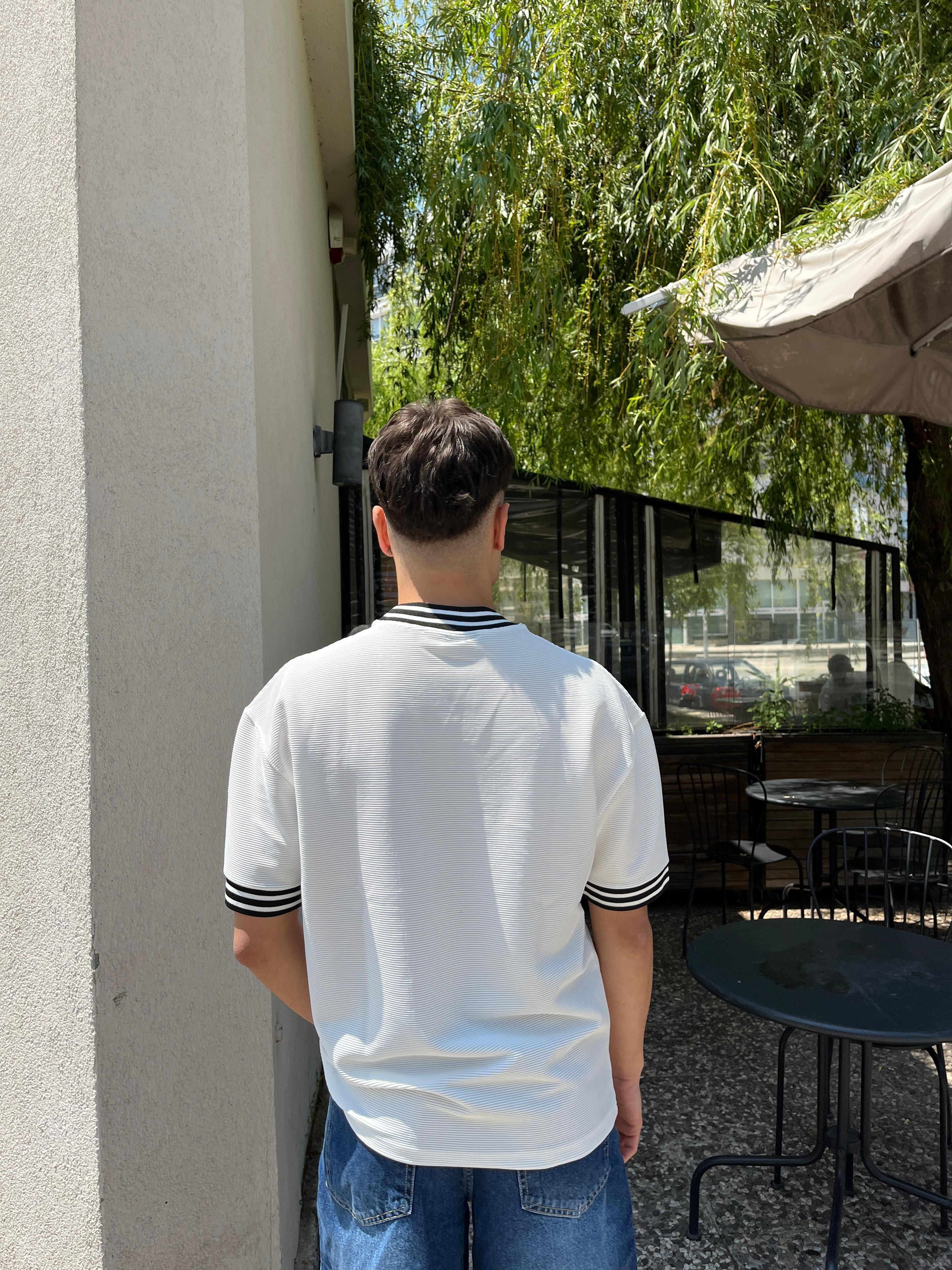 Printed Premium Oversize Jersey - Beyaz