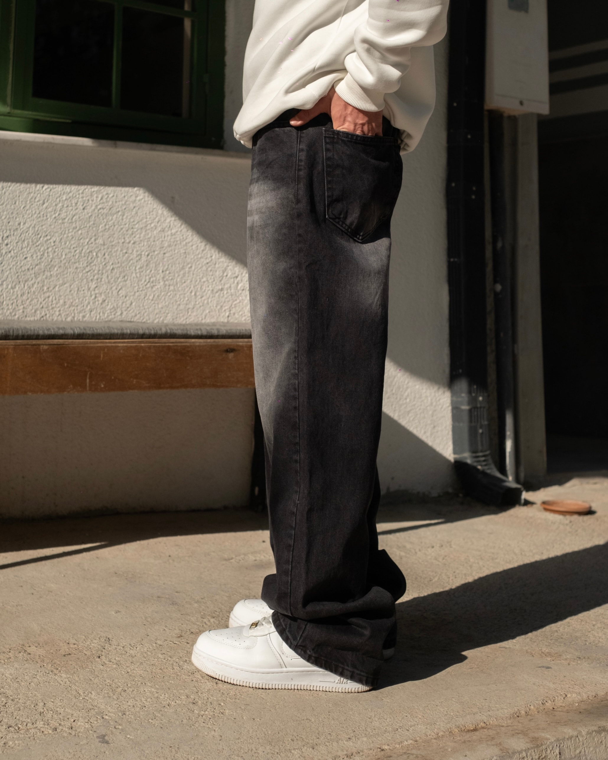 Baggy Jeans With White Wash