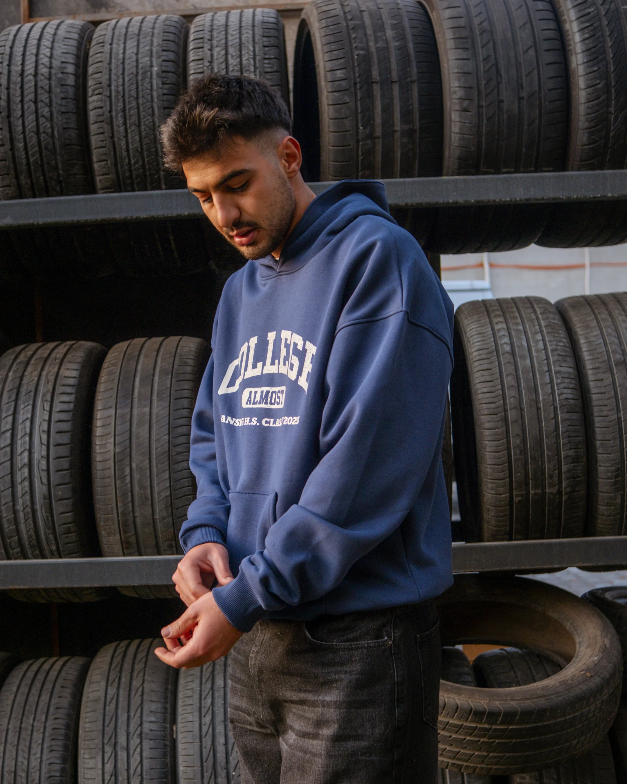 College Printed Oversize Hoodie 