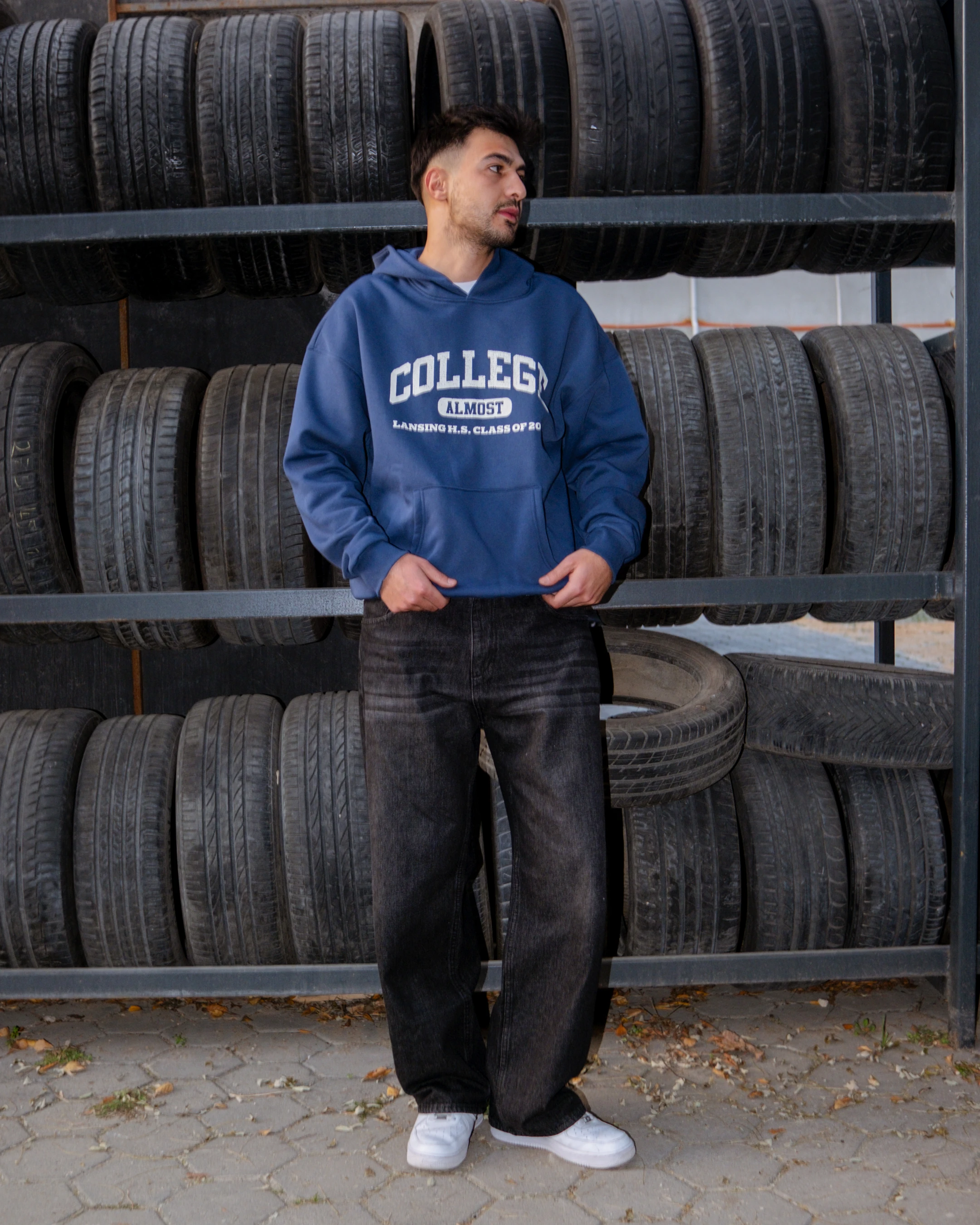 College Printed Oversize Hoodie 