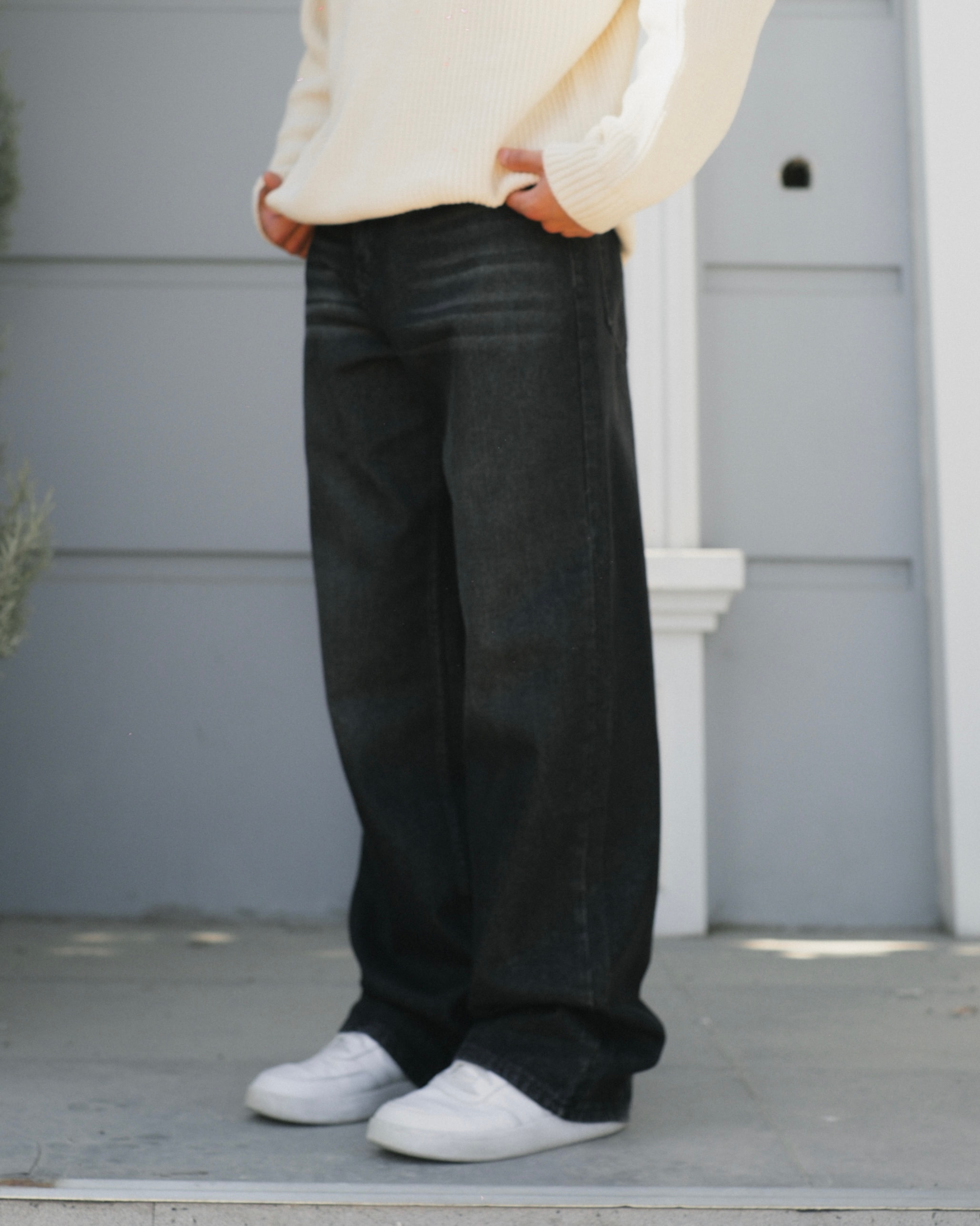 Black Washed Baggy Jeans 
