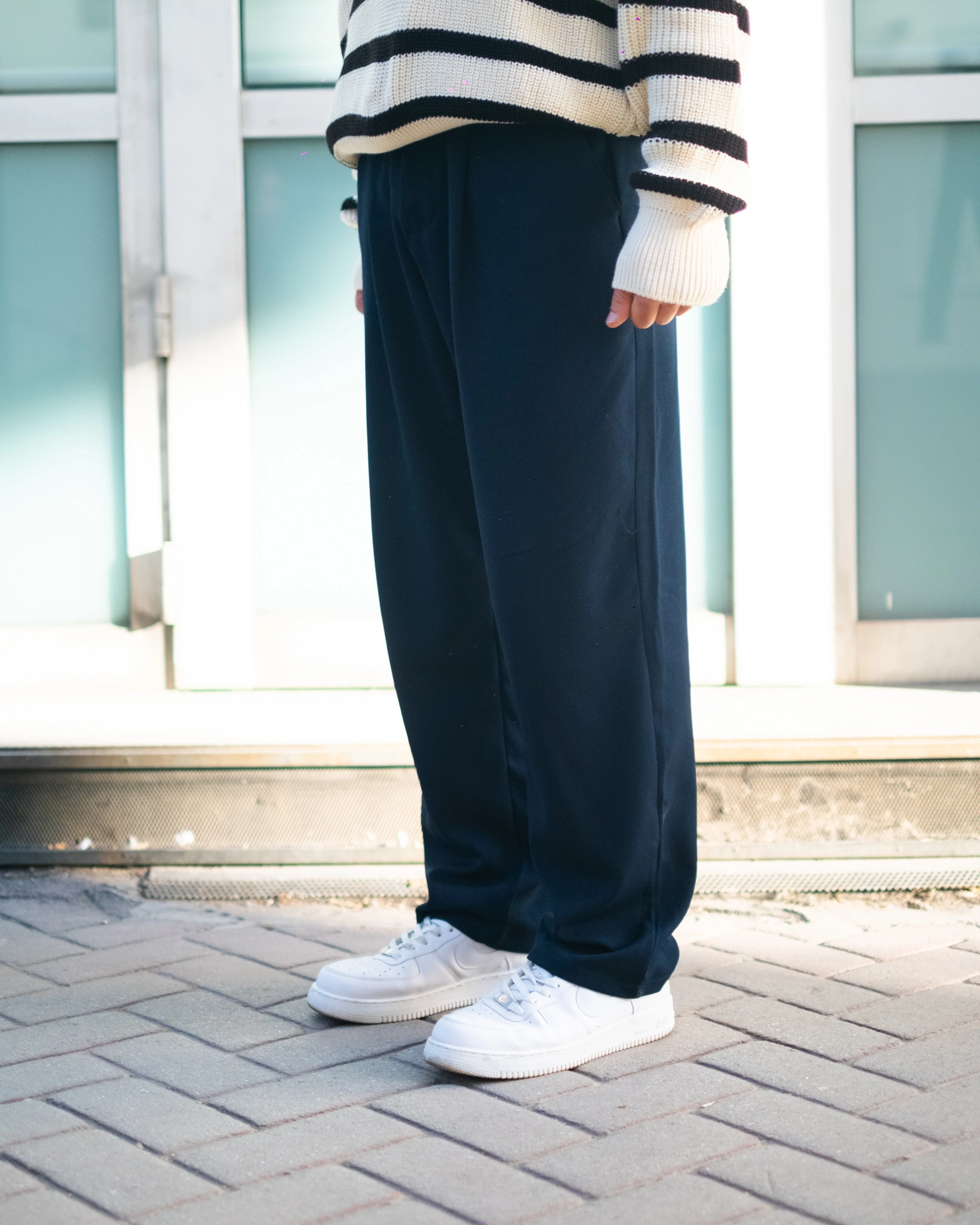 Lacivert Baggy Kumaş Pantolon Kışlık