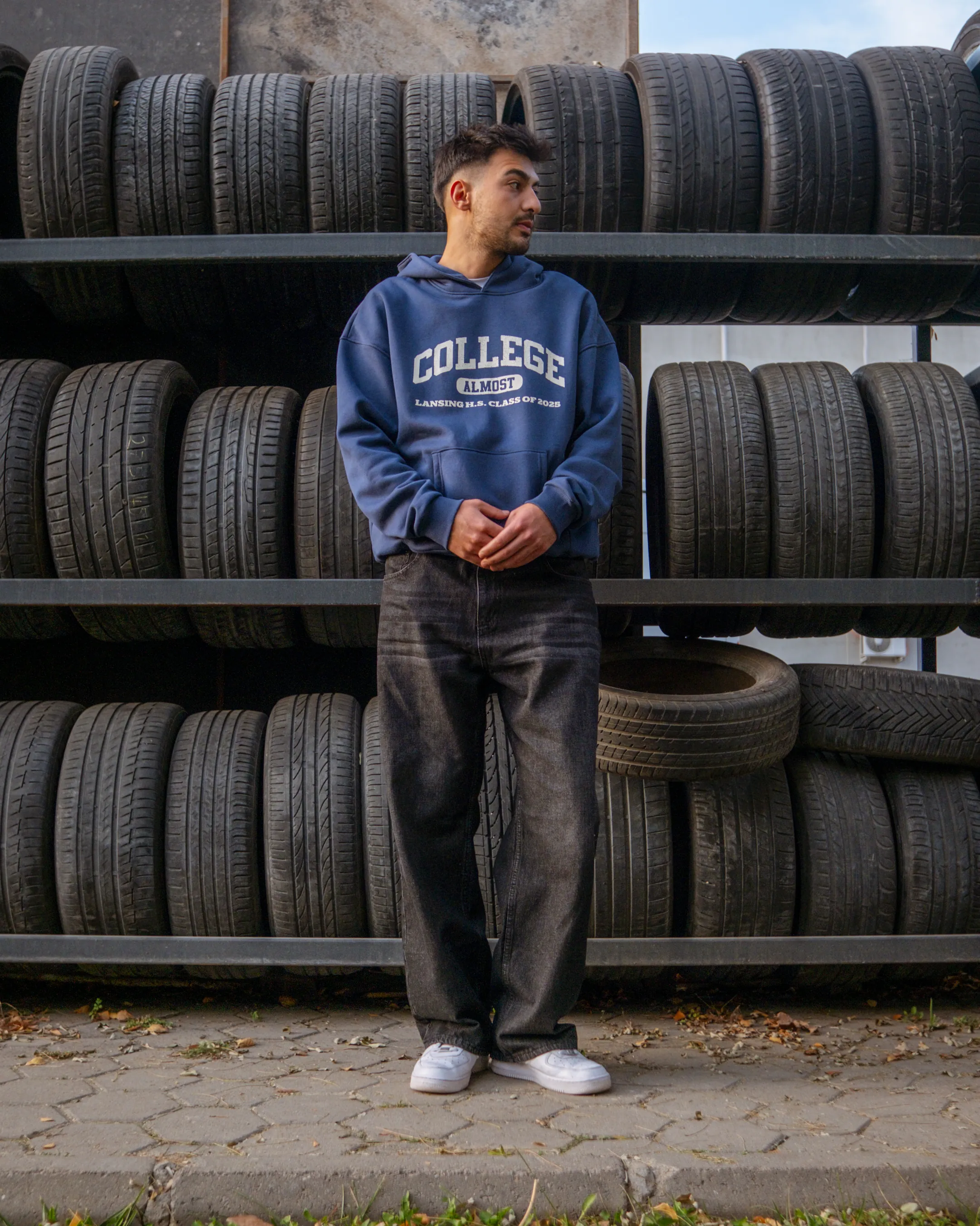 College Printed Oversize Hoodie 