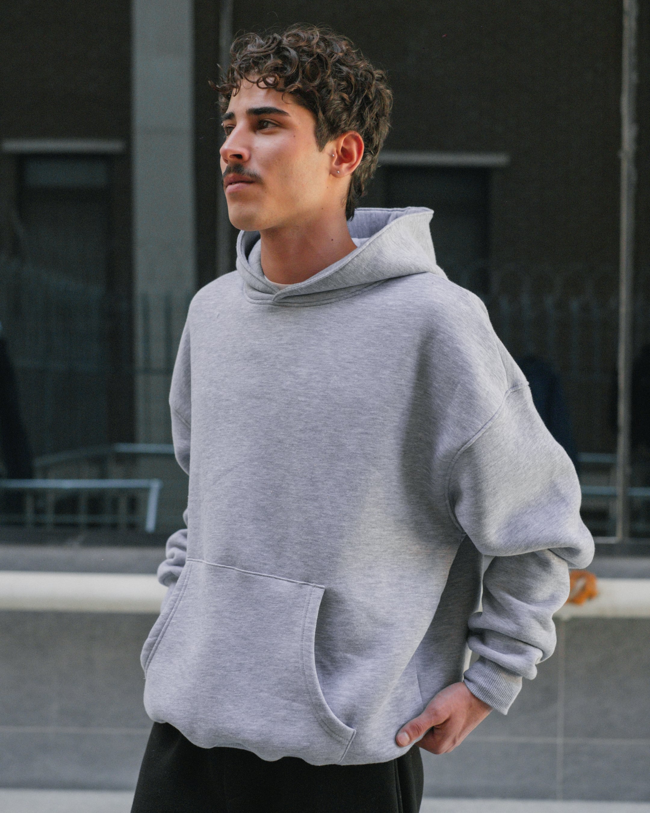 Basic Oversize Hoodie - Grey 