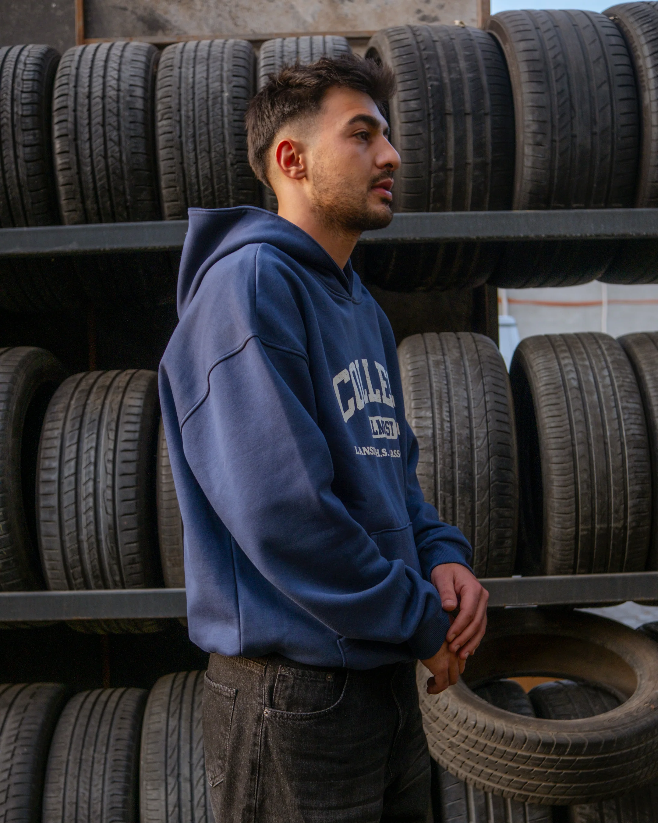 College Printed Oversize Hoodie 