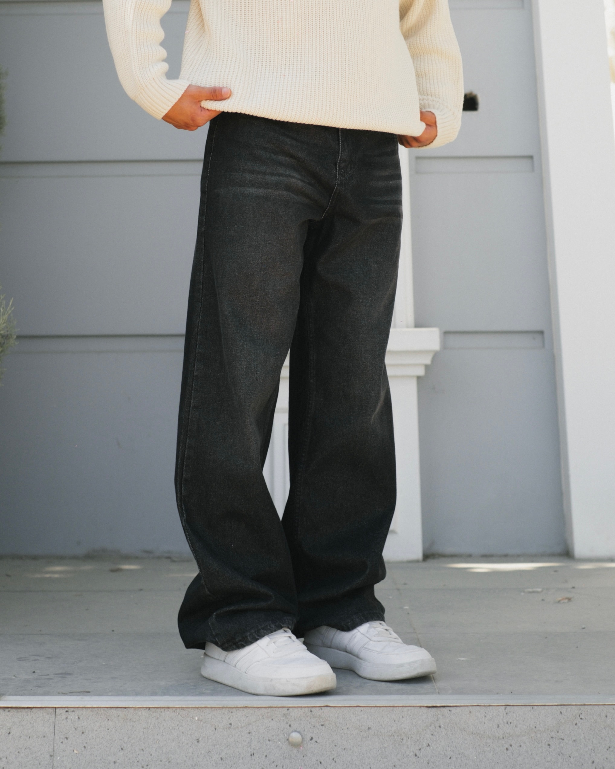 Black Washed Baggy Jeans 