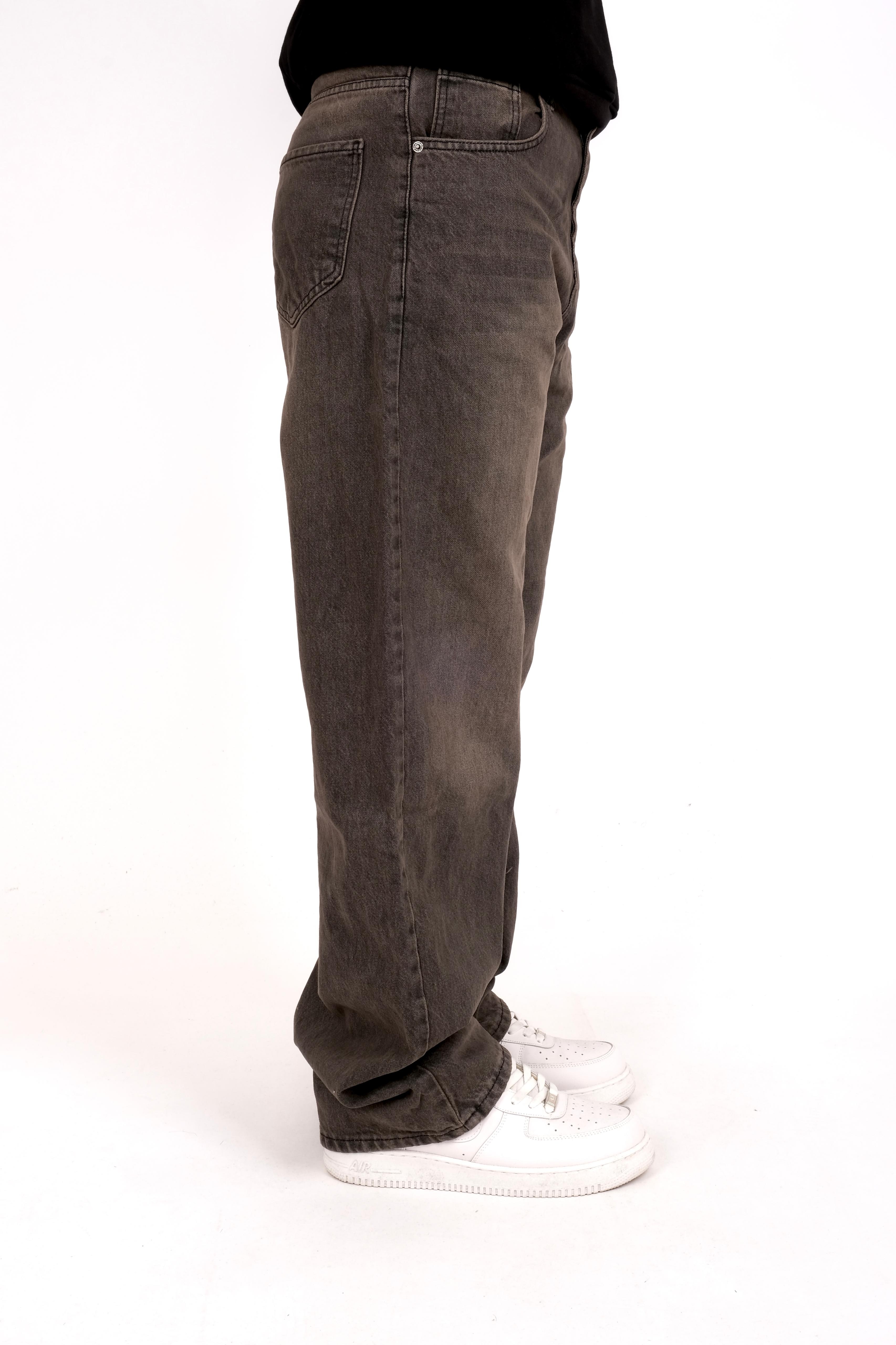 Dark Brown Washed Baggy Jeans