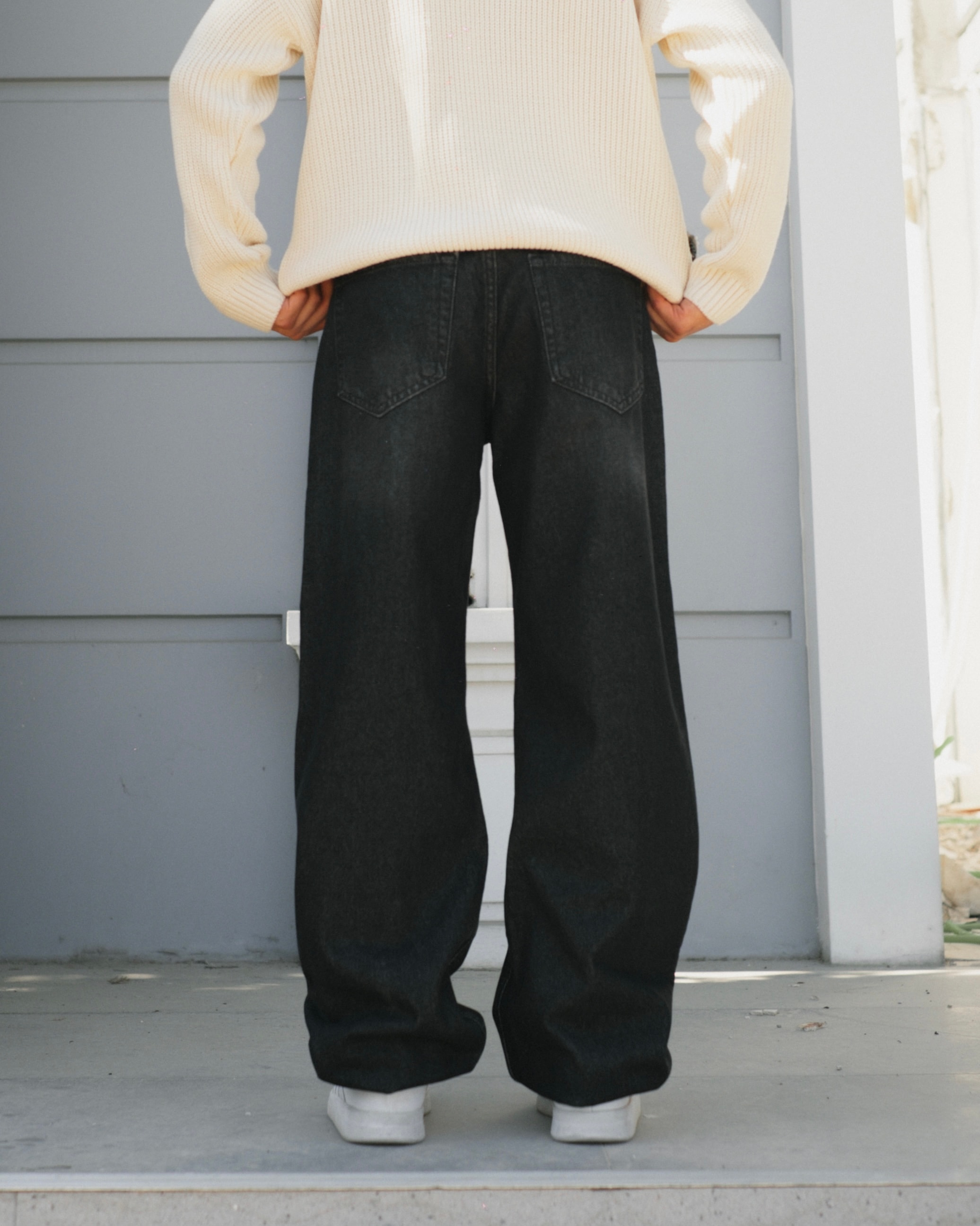 Black Washed Baggy Jeans 