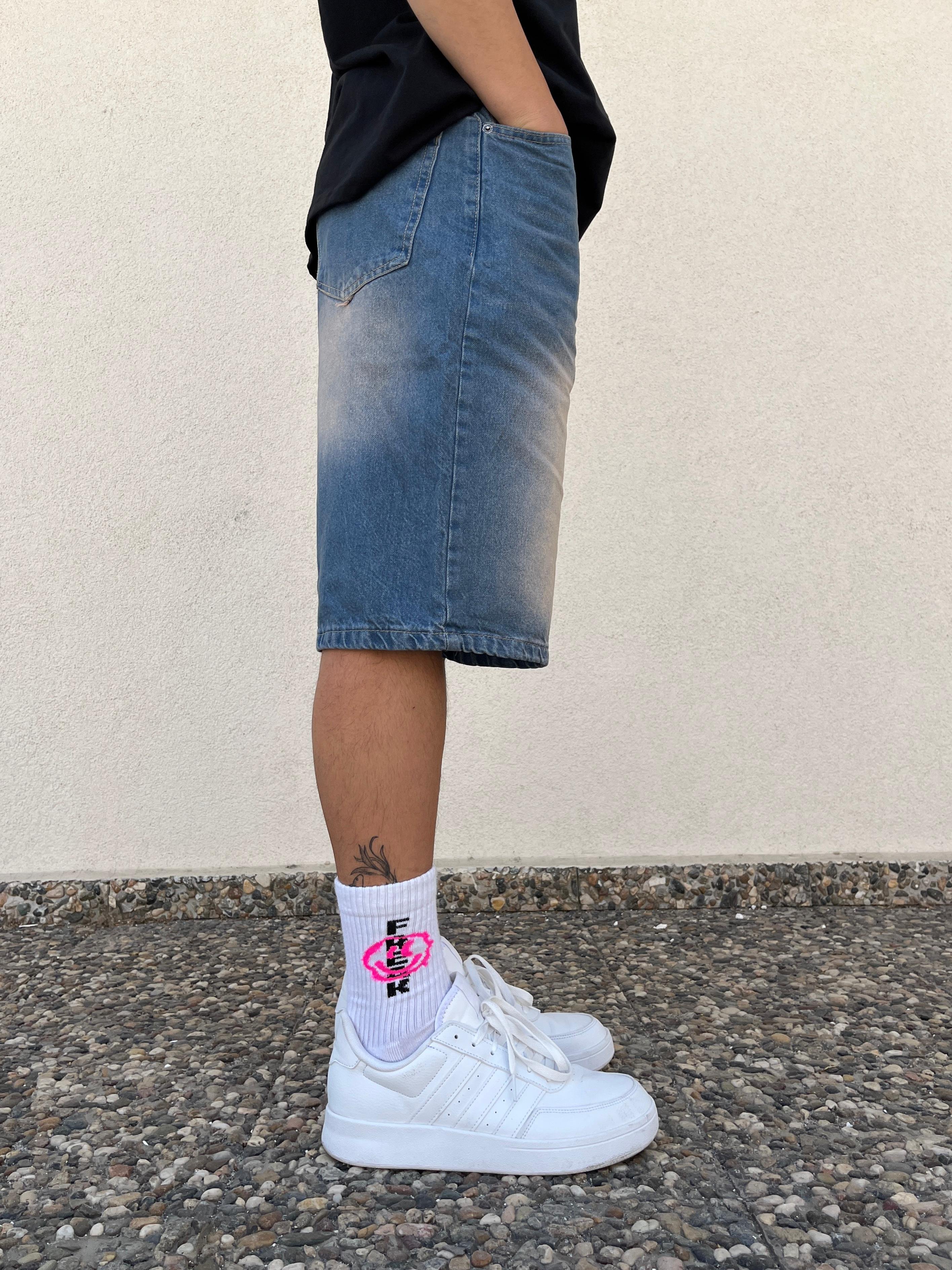 Blue Washed Baggy Short
