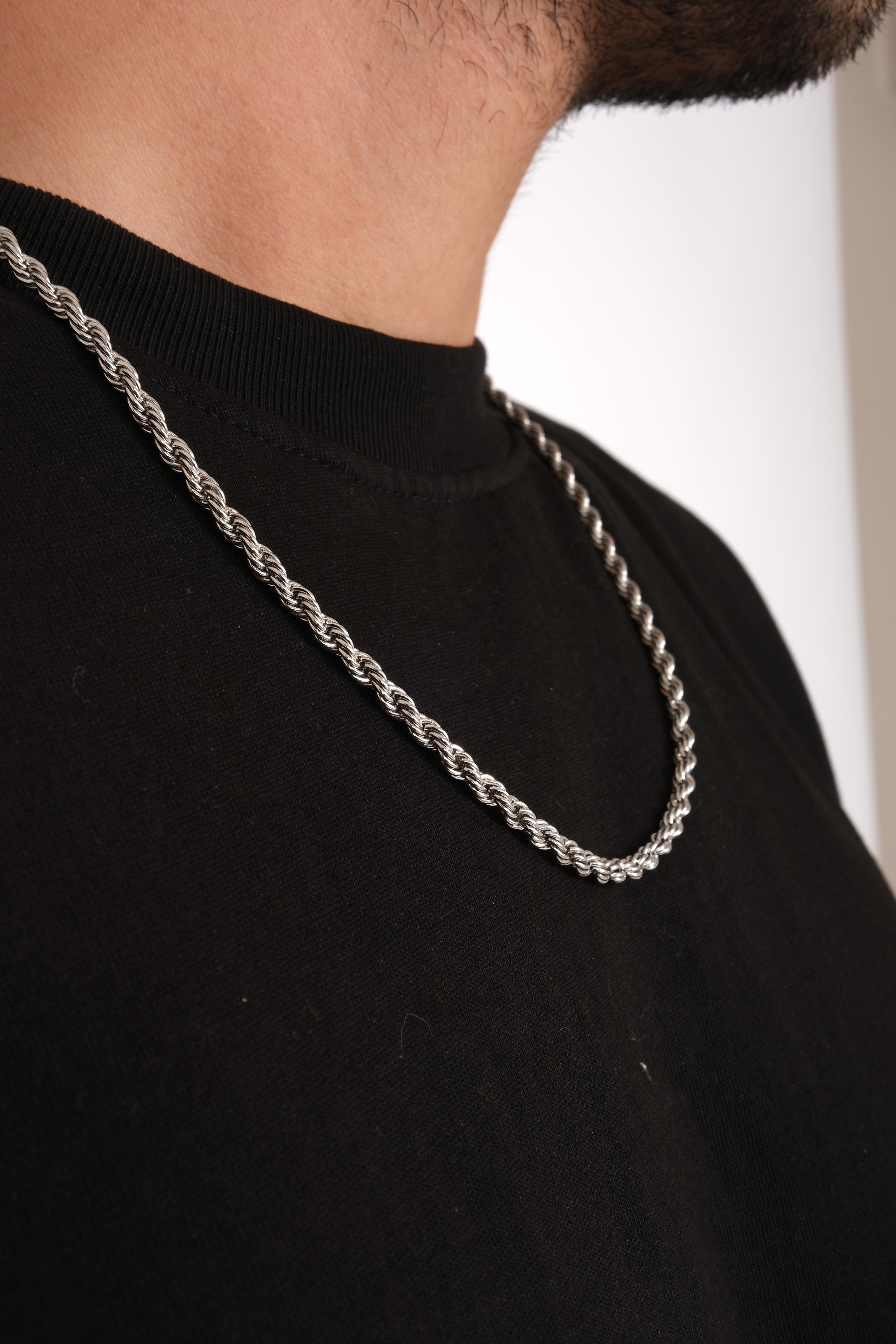 steel auger necklace