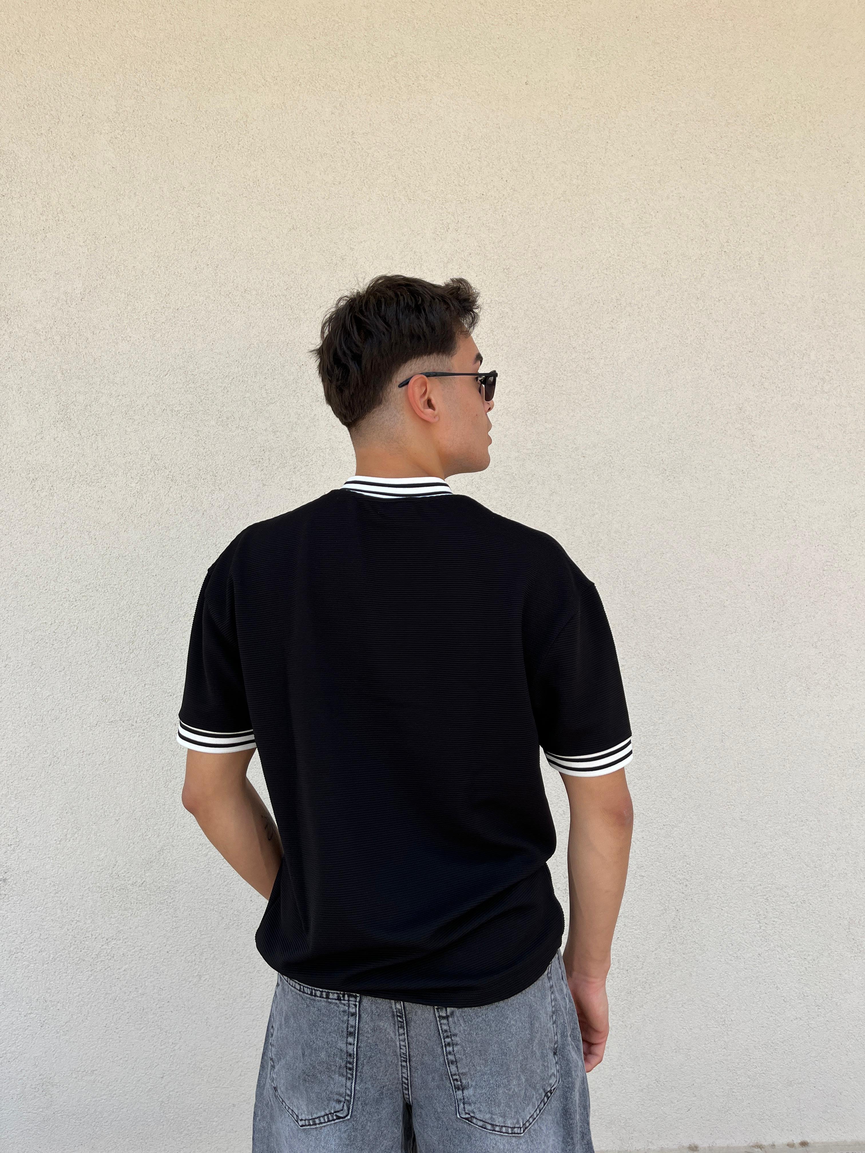 Printed Premium Oversize Jersey - Siyah