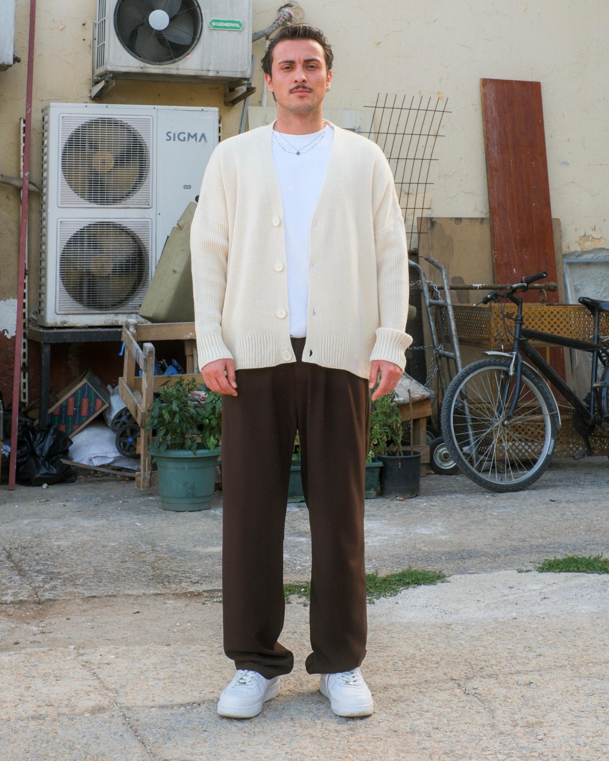 Kahverengi Basic Baggy Kumaş Pantolon