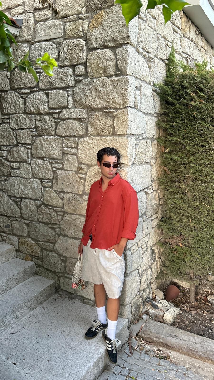 Basic Relaxed Fit Gömlek - Kiremit